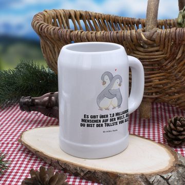 Mr. & Mrs. Panda Bierkrug Pinguine Kuscheln - Weiß - Geschenk, Jahrestag, 0, Heiraten, Krug, St, Steinzeug, Kreative Sprüche