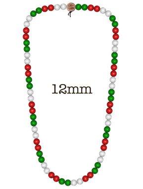 WOOD FELLAS Halsband WOOD FELLAS Hals-Schmuck schöne Holz-Kette Deluxe Pearl Necklace Mode-Schmuck Weiß/Rot/Grün