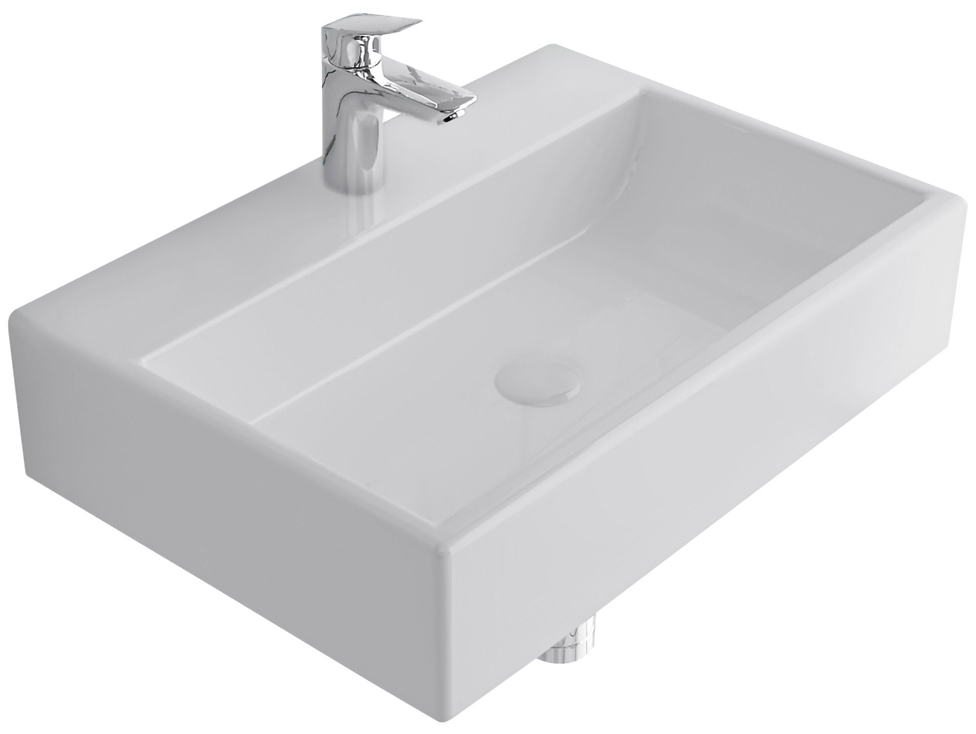 Alpenberger Waschbecken - Keramik Aufsatzwaschbecken Hängewaschbecken - Eleganter Waschplatz (1-tlg. Set, 1-St., Handwaschbecken Badezimmer), Aufsatzbecken schmutzabweisend & hygienisch mit Nano beschichtet