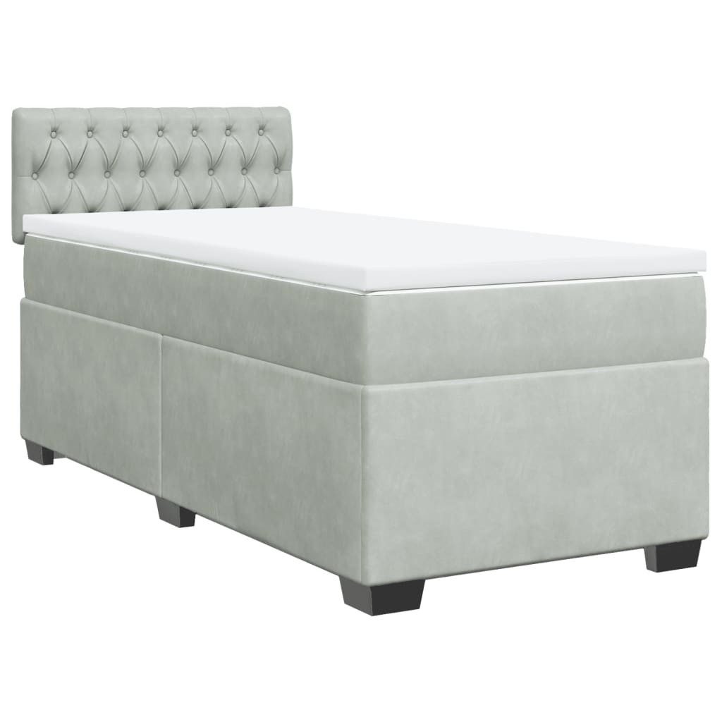 vidaXL Bett Boxspringbett mit Matratze Hellgrau günstig online kaufen