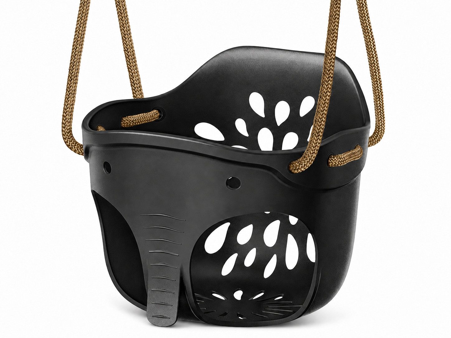 BeneLabel Babyschaukel mit Elefanten‑Design, Eimer‑Schaukelsitz für Kleinkinder (1-tlg), mit verstellbaren Seilen, Karabinern, hoher Rückenlehne