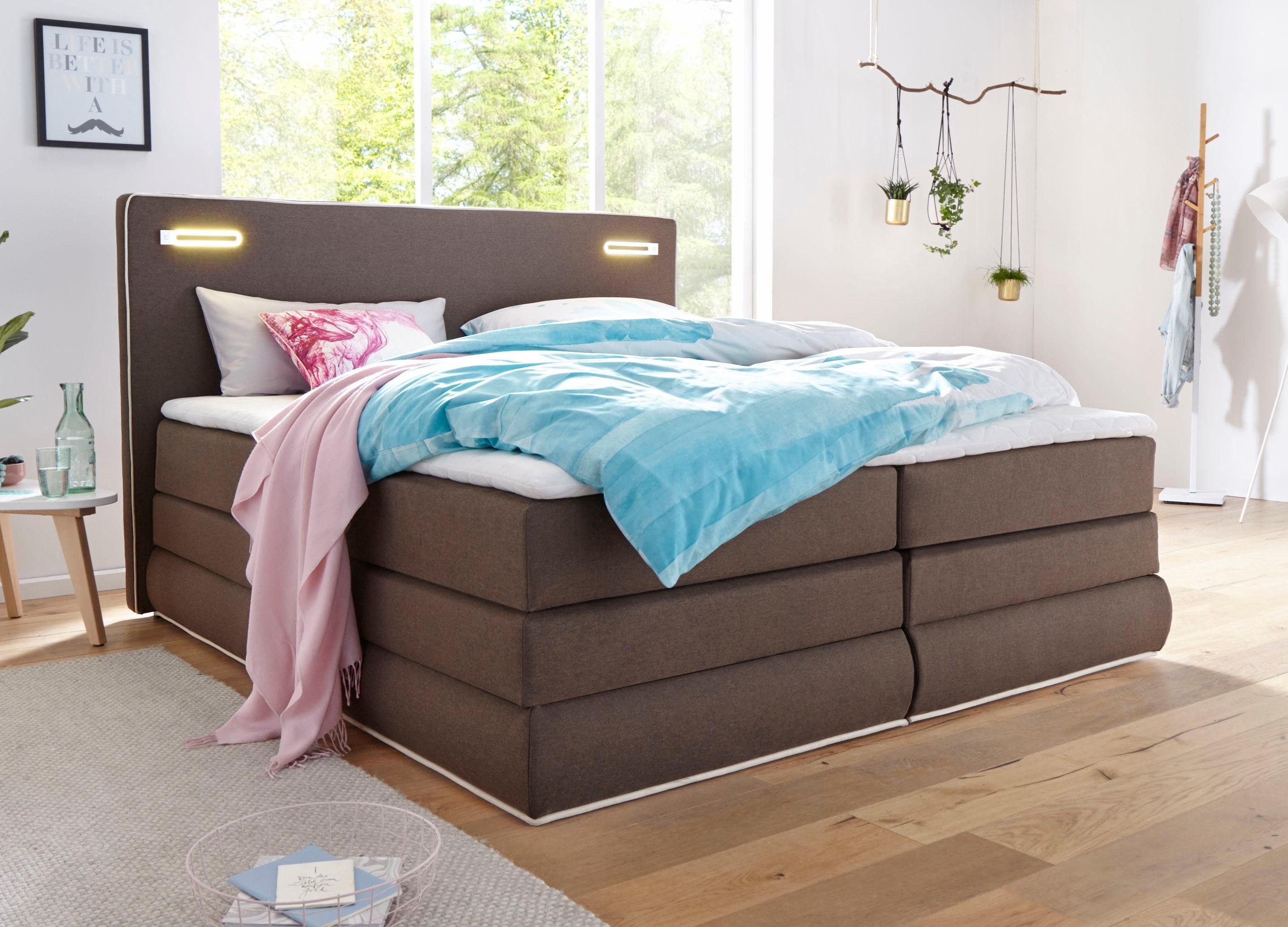 COLLECTION AB Boxspringbett Rubona, inkl. Bettkasten, LED-Beleuchtung und Topper