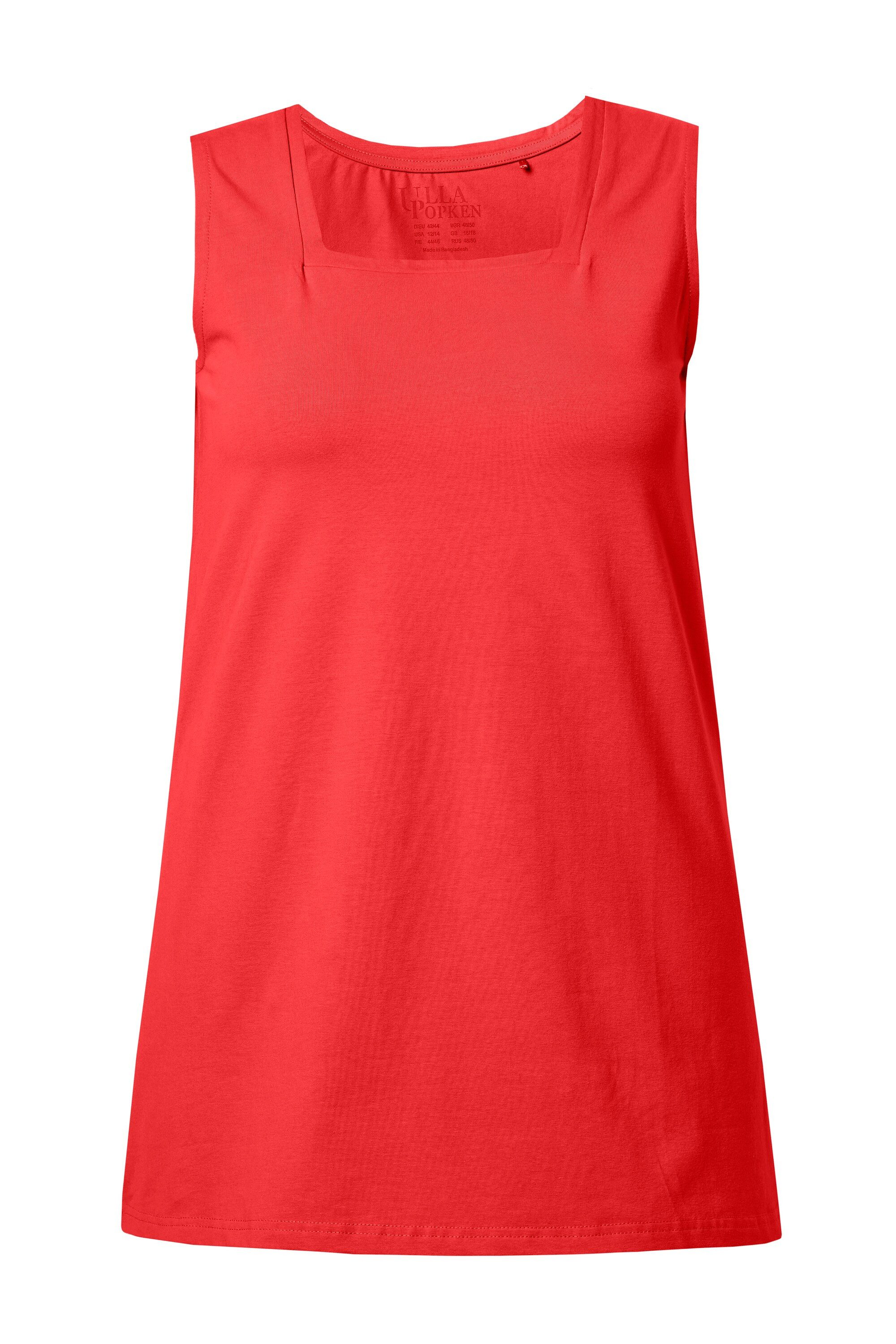 Ulla Popken Longshirt Longtop Classic Fit Carré-Ausschnitt ärmellos