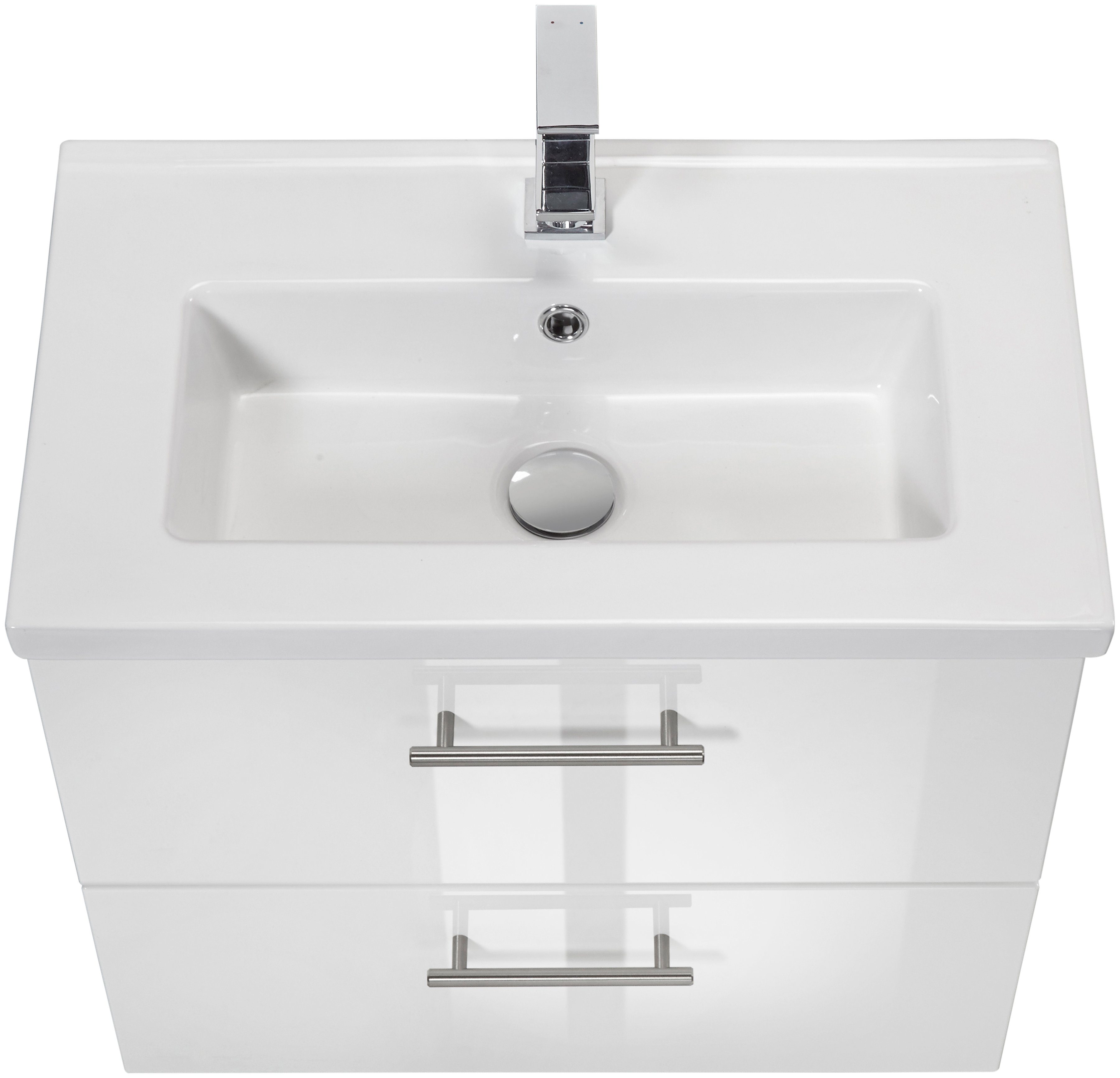 welltime Waschtisch Trento, verschiedene Ausführungen und Farben, Breite 60 cm, Tiefe 36 cm, SlimLine Badmöbel, Waschplatz