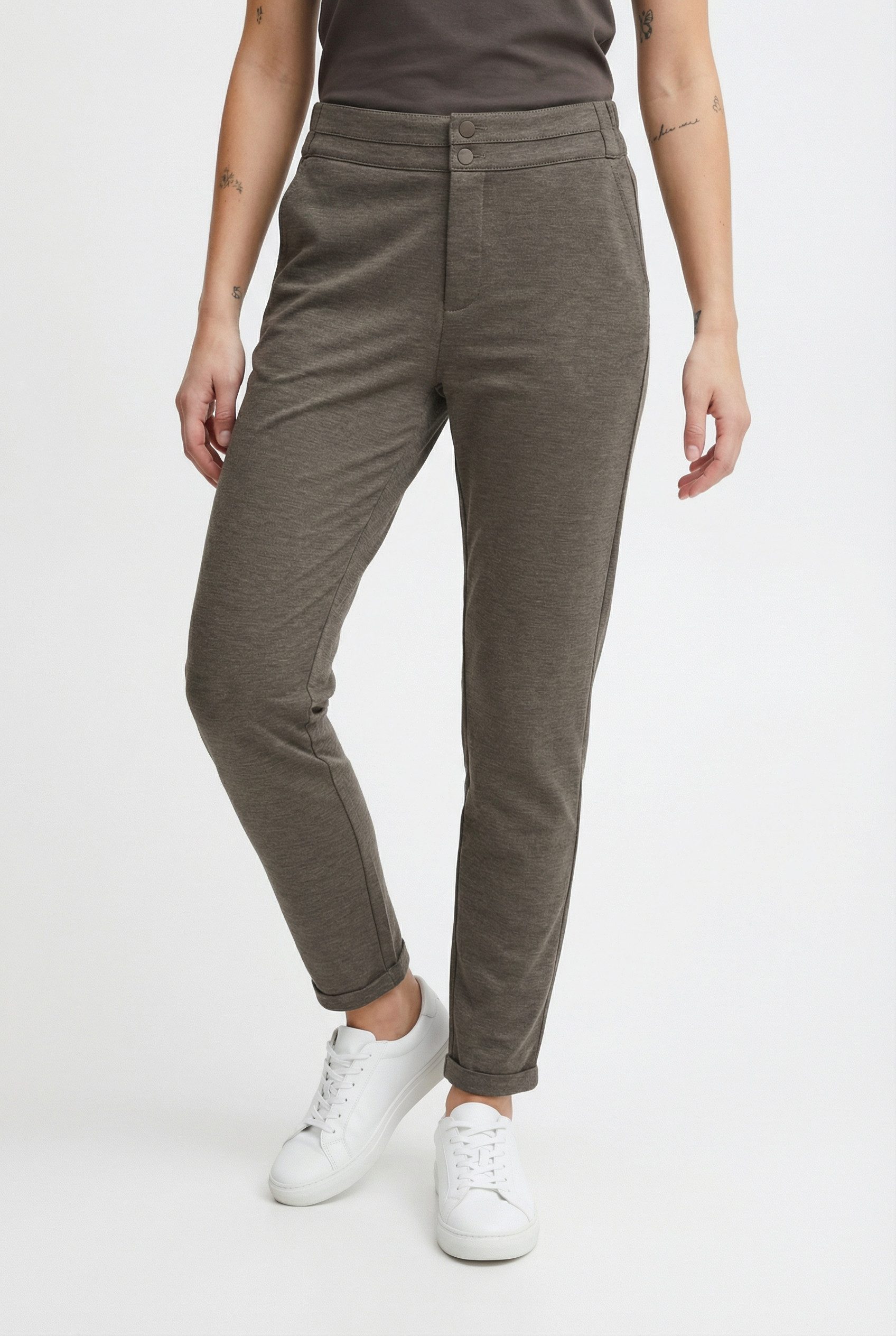 FREEQUENT Stoffhose FQNANNI-ANKLE-PA Sommerhose - knöchellänge und mit 2-Knopf-Verschluss