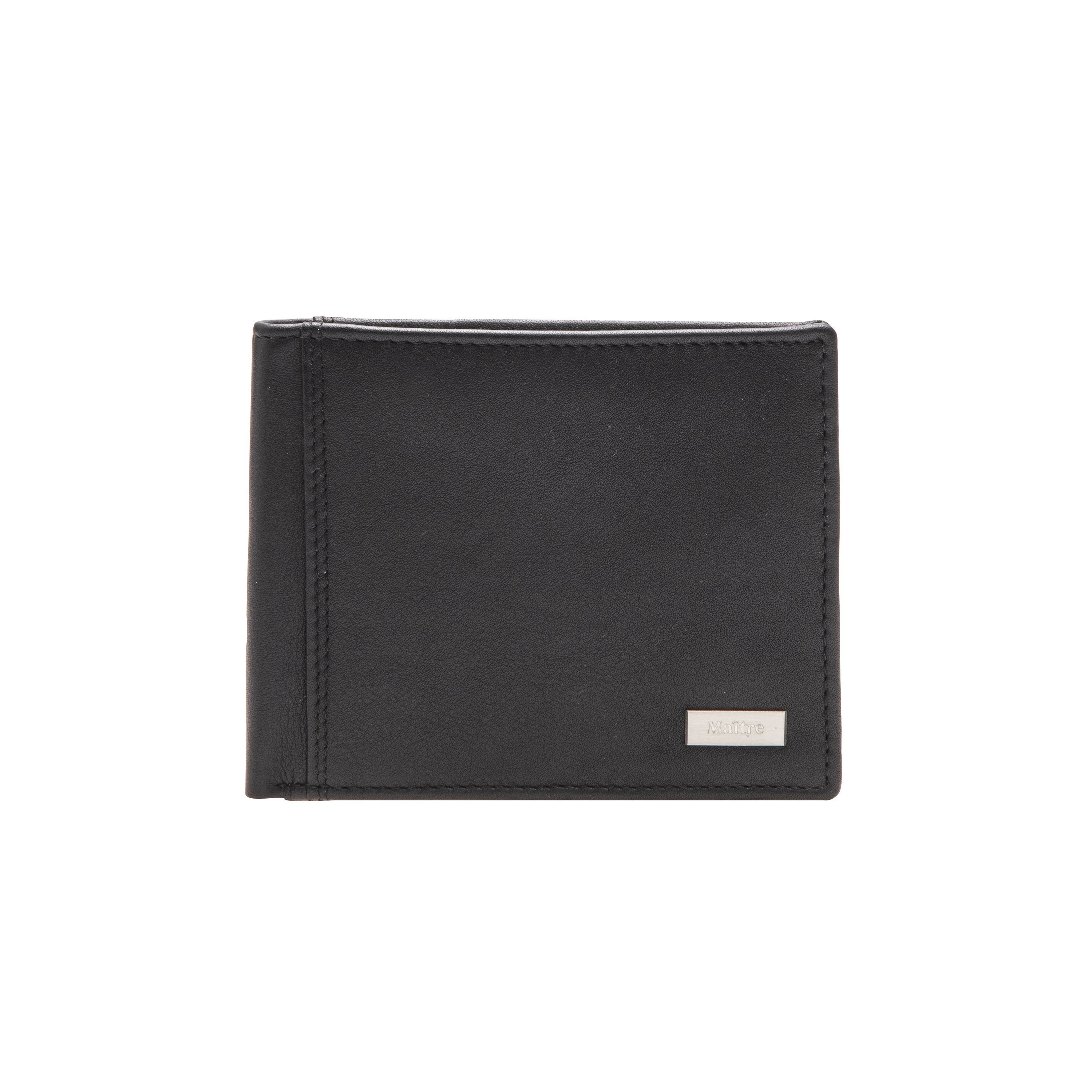 Maitre F3 Guntram BillFold Portafoglio Classico In Pelle - Nero, Compatto Con Portamonete - 3