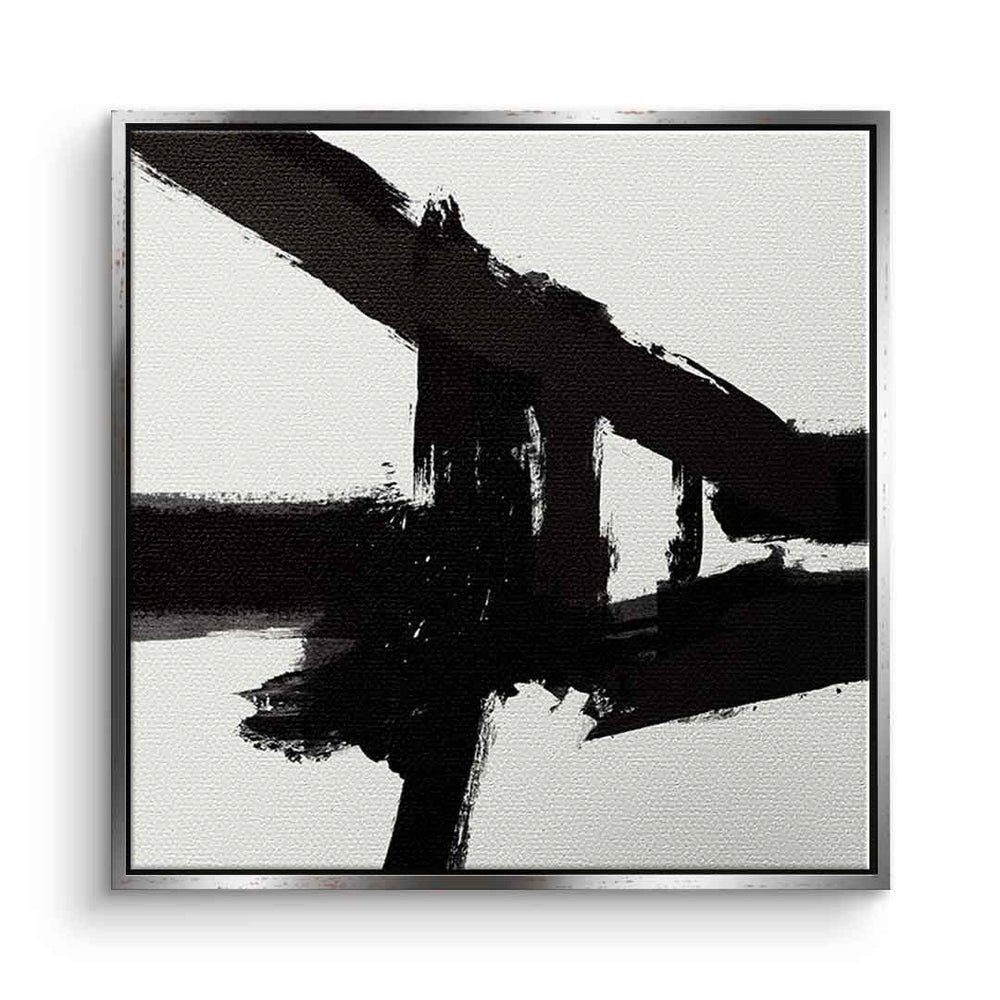 DOTCOMCANVAS® Leinwandbild Structure, Leinwandbild weiß schwarz moderne abstrakte Kunst Druck Wandbild