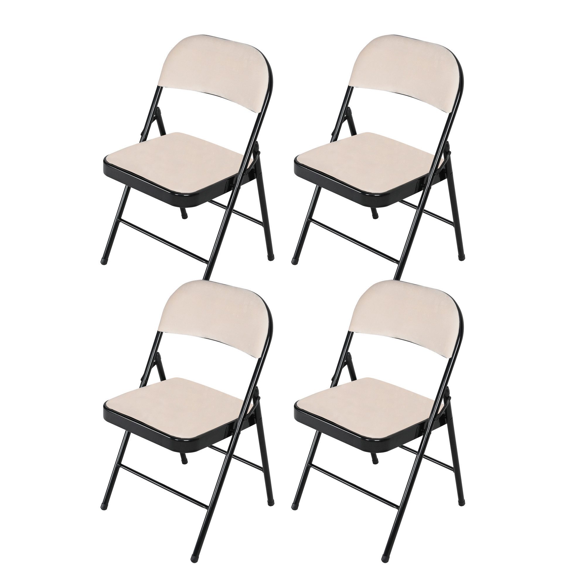 HTI-Living Klappstuhl Klappstuhl Wedigo Velvet Beige 4er-Set (Set, 4 St), G günstig online kaufen