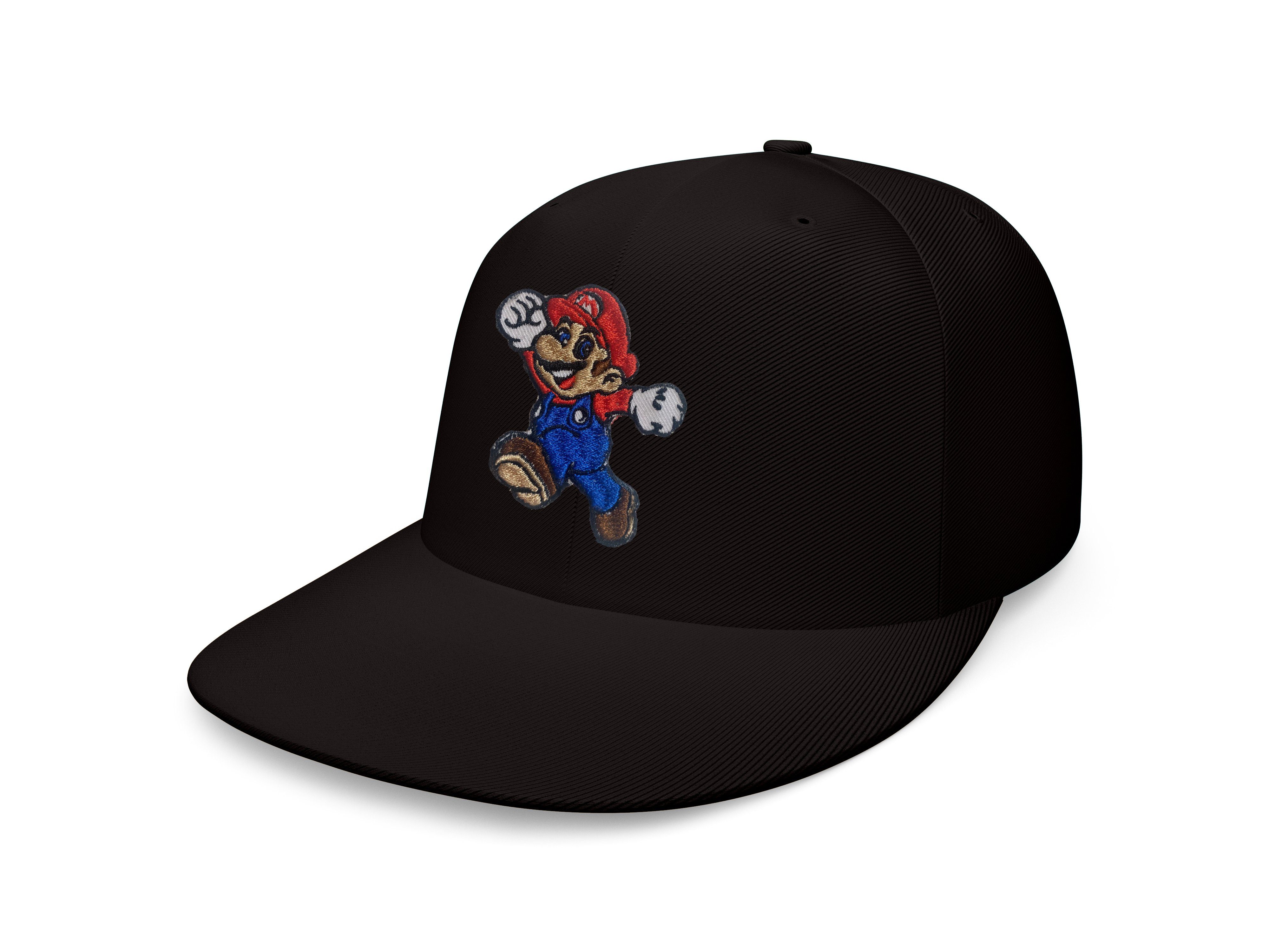 Nintendo Erwachsene Super Schwarz Cap Patch Stick Size Brownie Mario & Luigi Blondie Unisex One Klempner Snapback