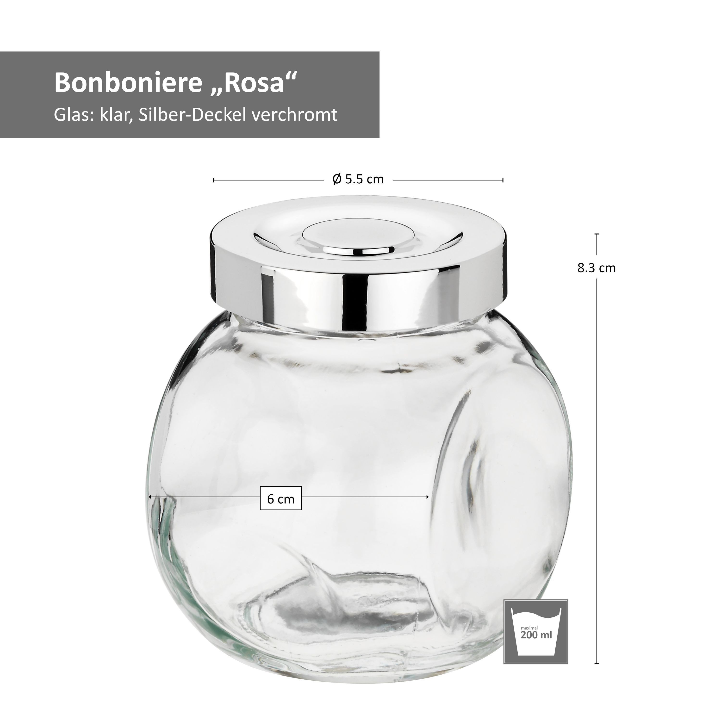 MamboCat Vorratsglas 8er Vorratsdosen-Set Rosa 200ml - 11920, Glas – Bild 5 von 5