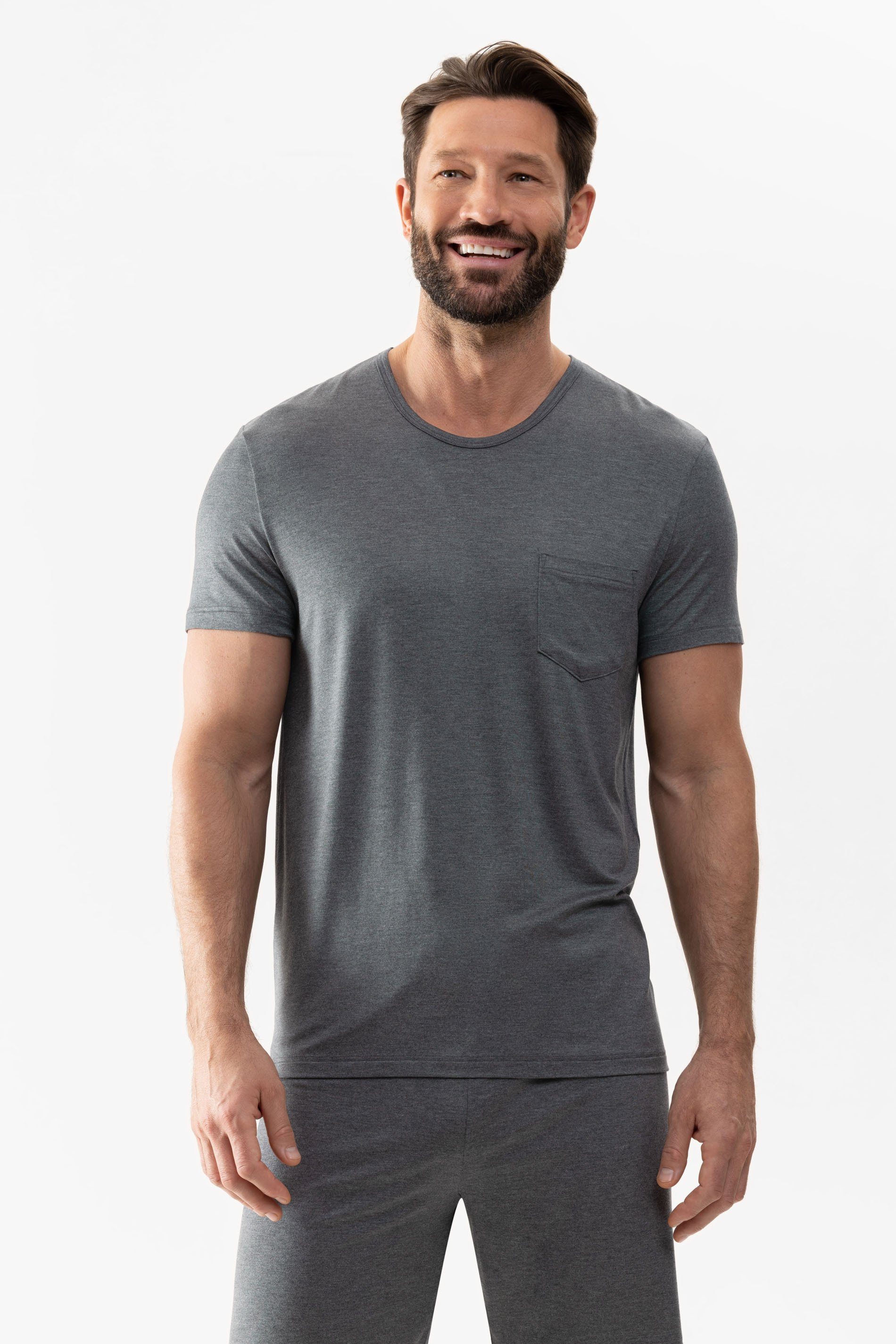 Pyjamaoberteil Mey Herren T-Shirt Serie Jefferson Uni T-Shirt