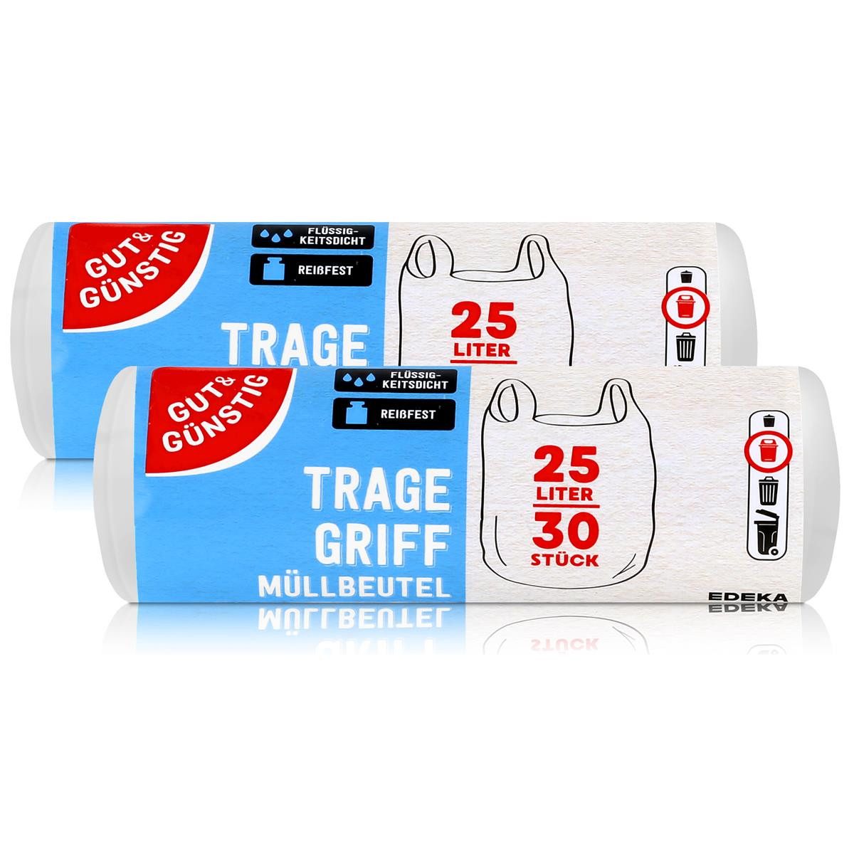 Gut & Günstig Müllbeutel Gut & Günstig Müllbeutel mit Tragegriff 25L/30 Beutel (2er Pack)