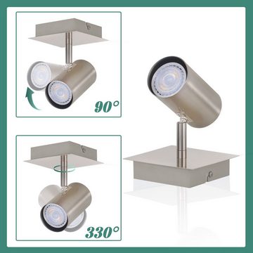 ZMH LED Deckenleuchte Deckenstrahler 1/2/3/4 Flammig GU10 Flur 330°Schwenkbar Modern, LED fest integriert, Schwenkbar