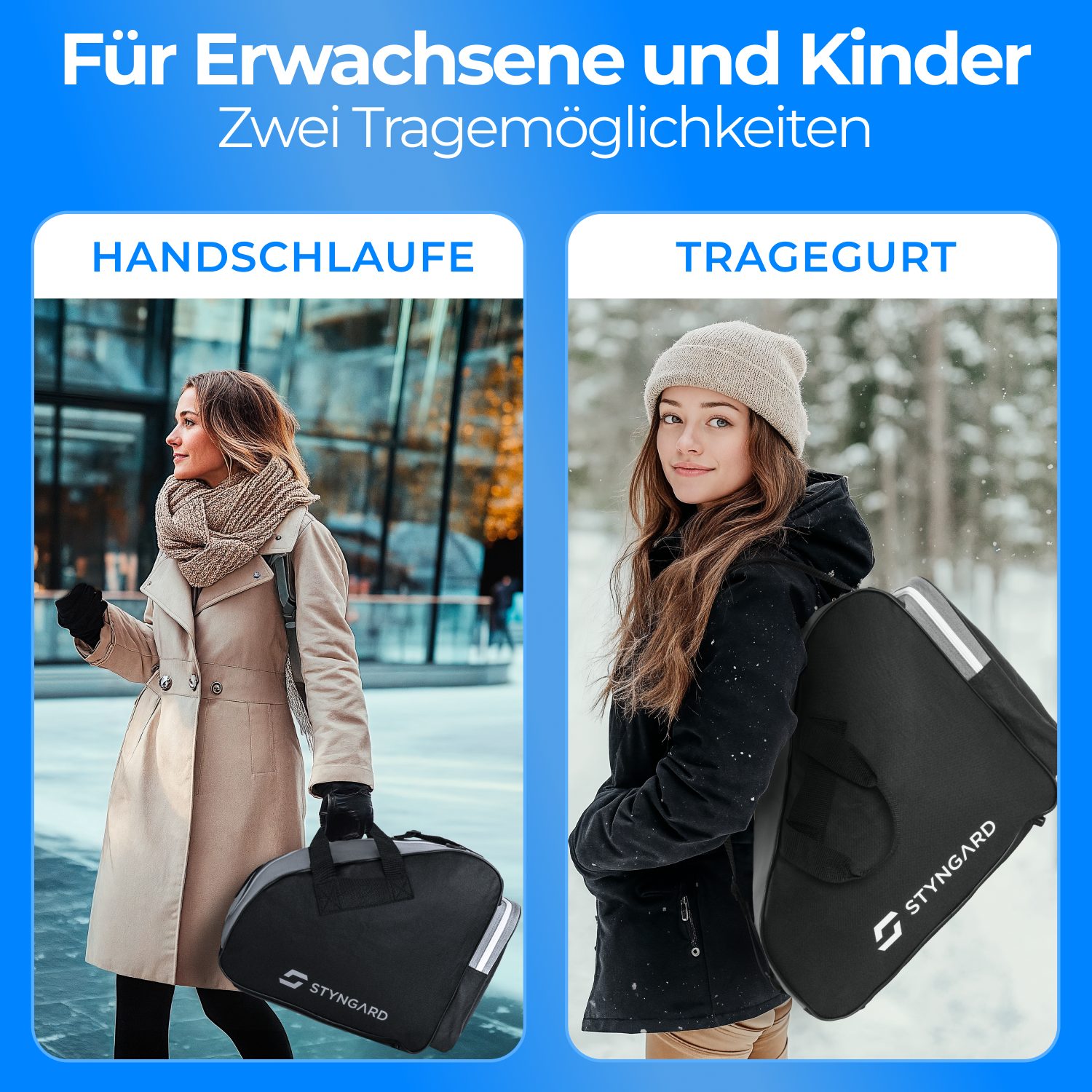 Styngard Sporttasche MONTREAL, Schlittschuhtasche Damen & Herren - Inlinertasche für Eislaufschuhe