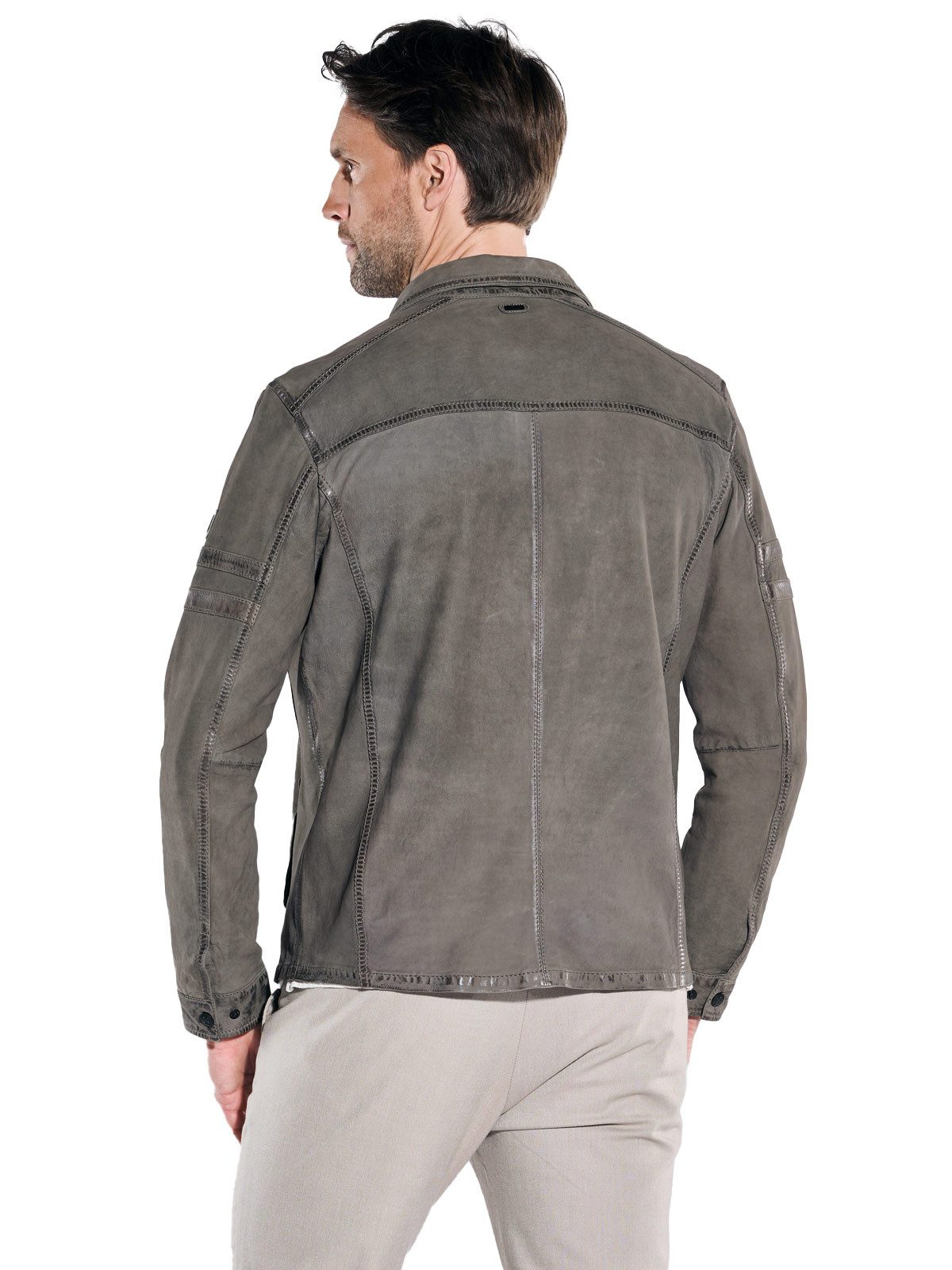 Engbers Lederjacke Herren Lederjacke regular, Grau