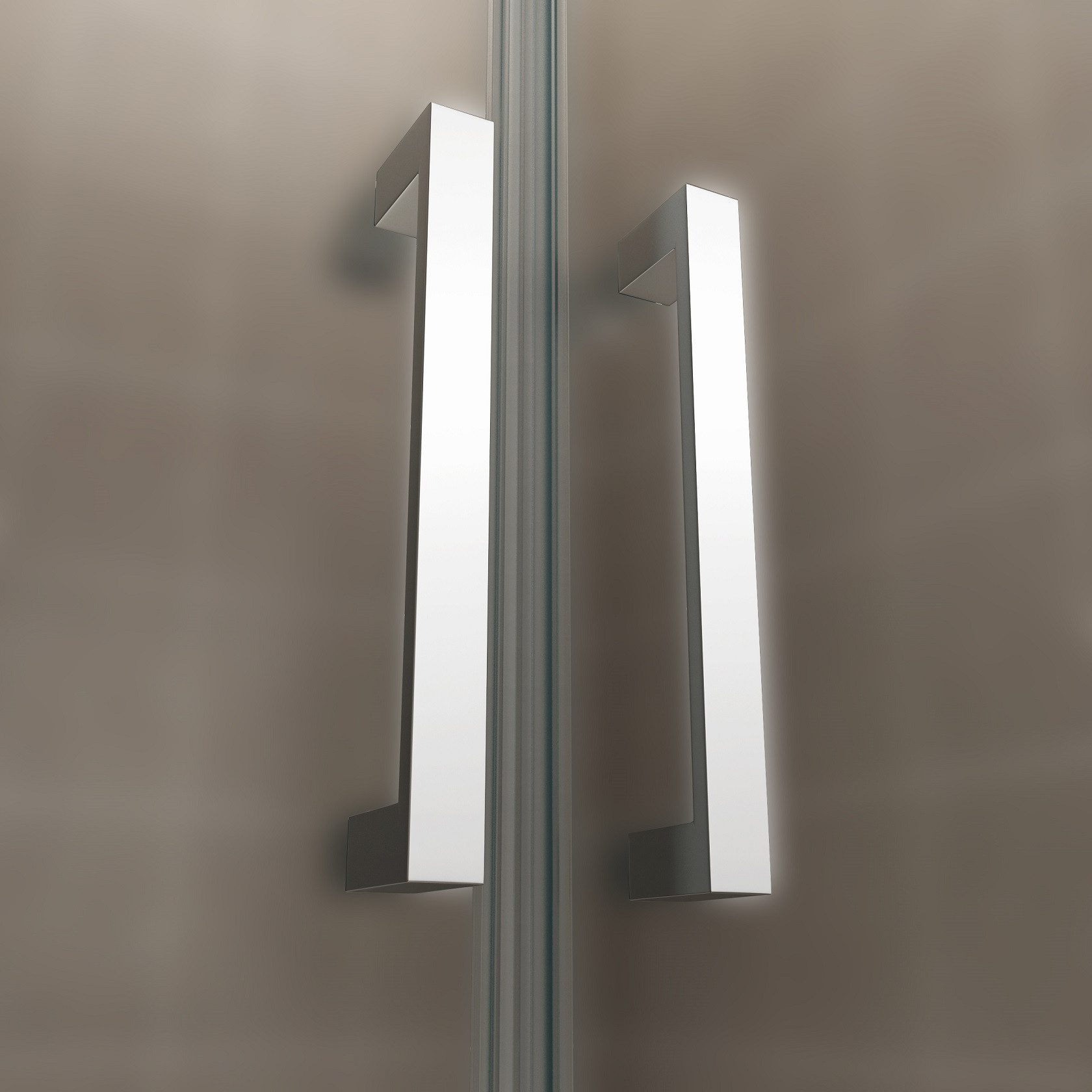 i-flair Dusch-Doppelflügeltür Duschtür Lara mit Pendeltüren aus satiniertem ESG Sicherheitsglas, 68x185 cm, 6 mm Sicherheitsglas