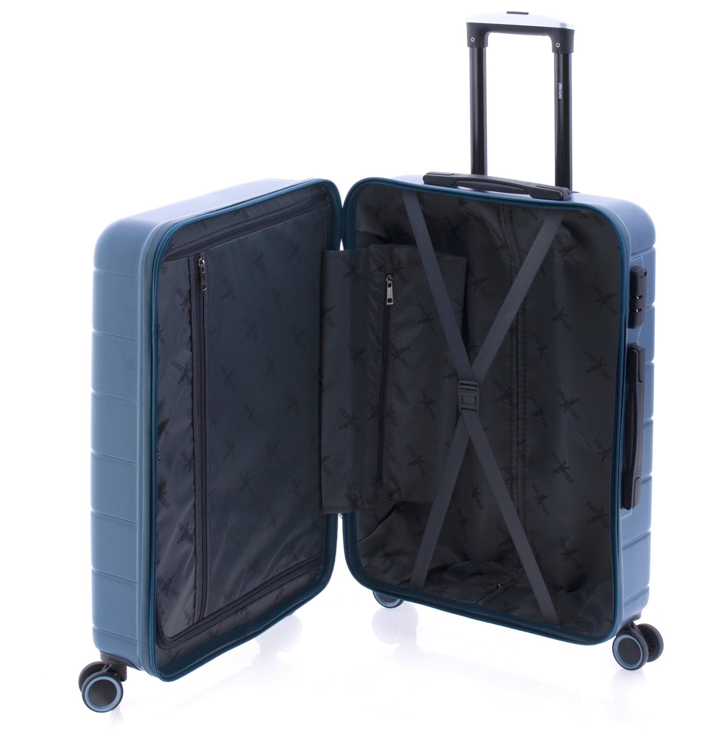 cm 66 GLADIATOR Koffer blau 4 - Rollen - Hartschalen-Trolley