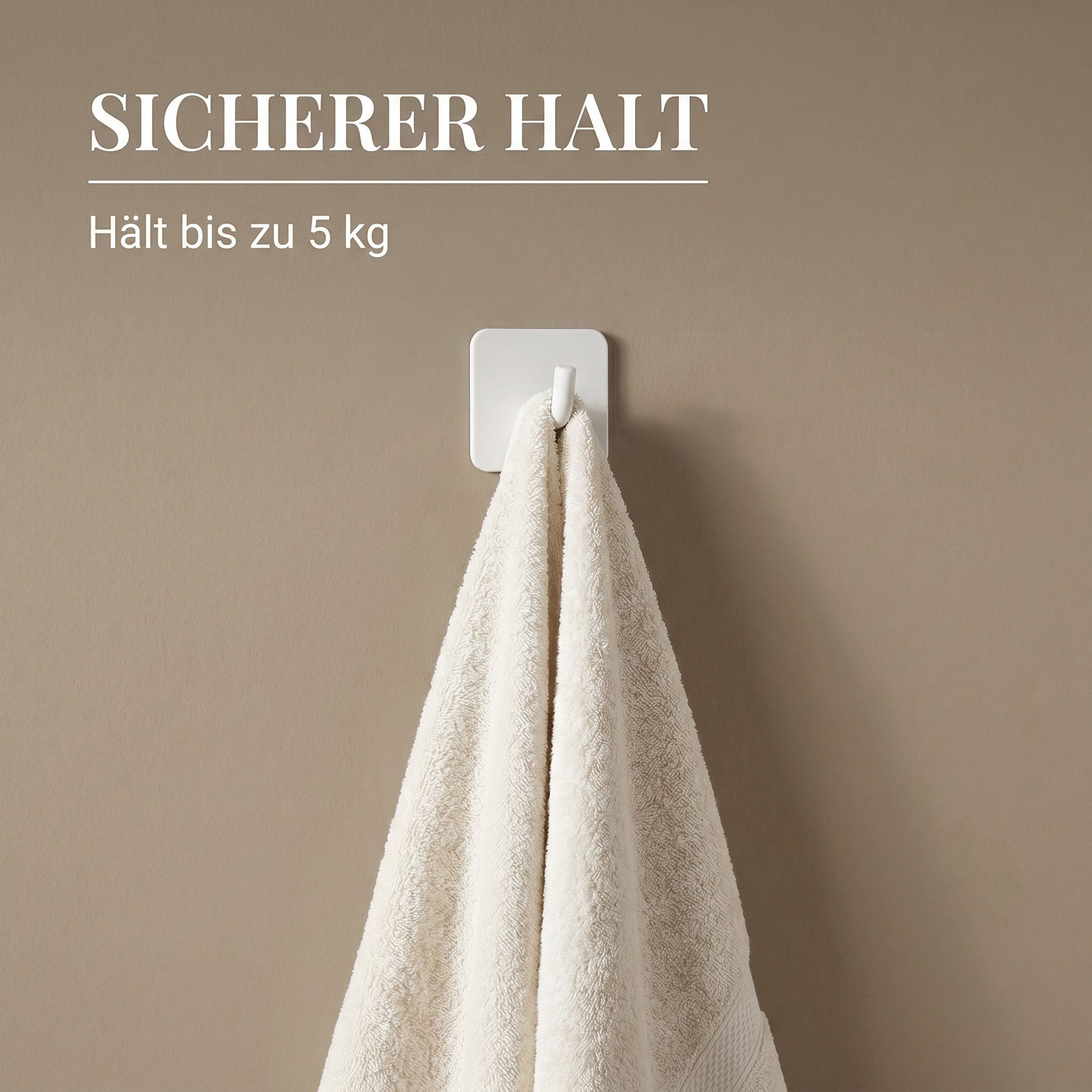 DEKAZIA Klebehaken ohne Bohren, selbstklebende Badhaken, Handtuchhaken, Badezimmer, Küche, WC, Schlafzimmer, (4er oder 8er Set, 4-St), Hacken, Küchenhaken, Hand – Bild 3 von 5