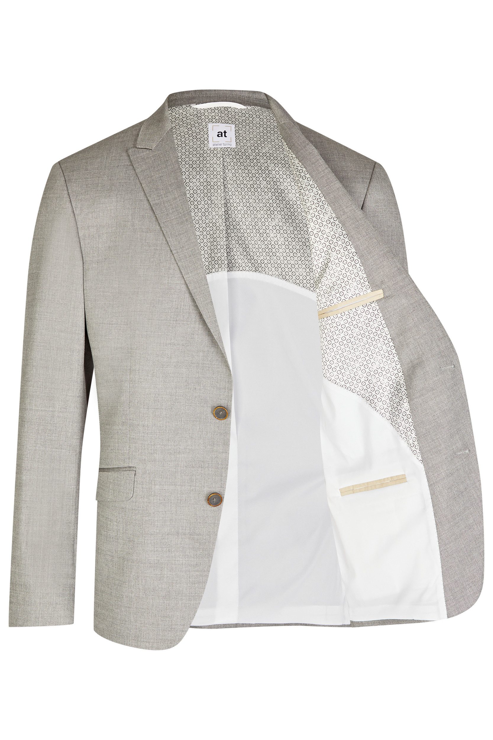 Atelier Torino Sakko Atelier-Torino MIX&MATCH Herren Sakko Drop8 Hellgrau meliert