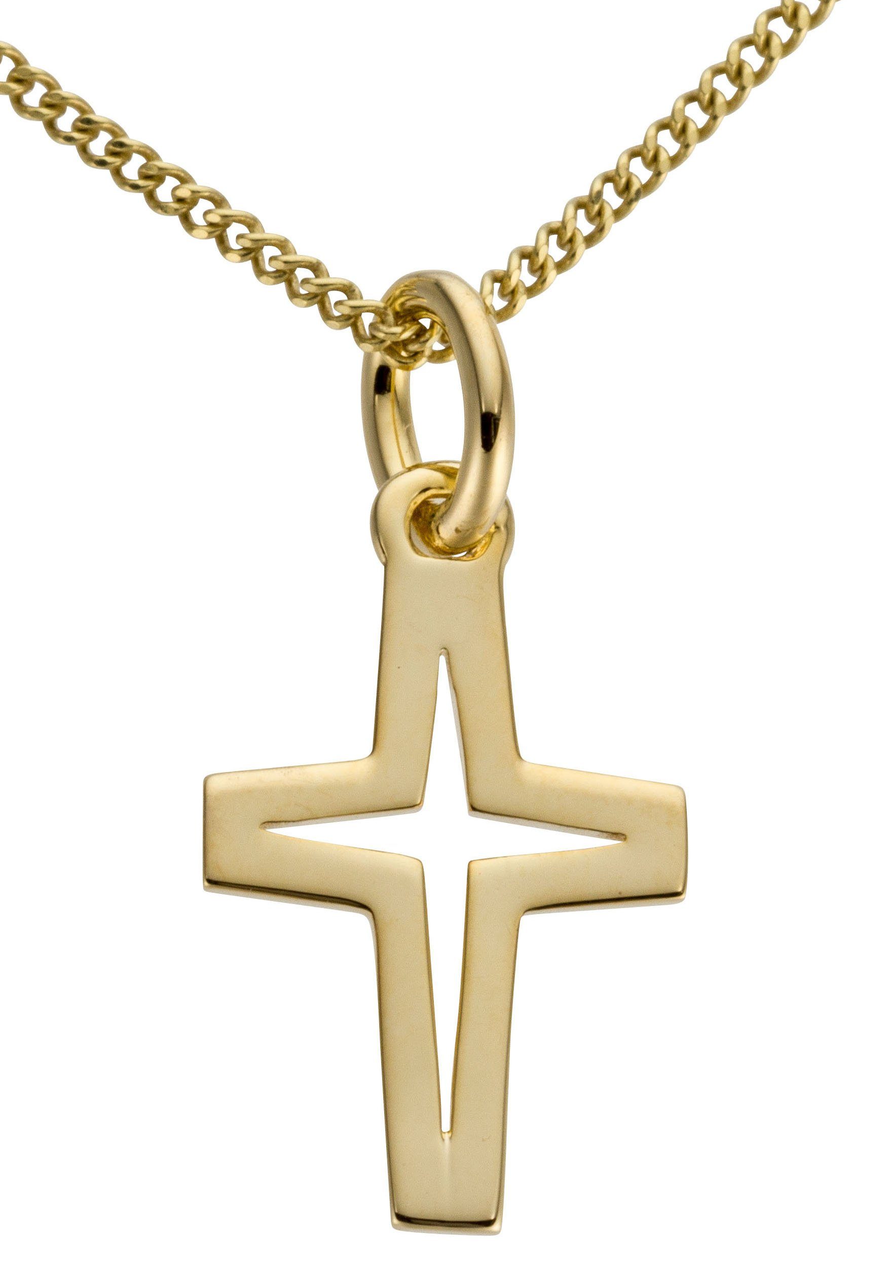 Firetti Kreuzanhänger Schmuck Geschenk Gold 333 Halsschmuck Anhänger für Halskette Kreuz