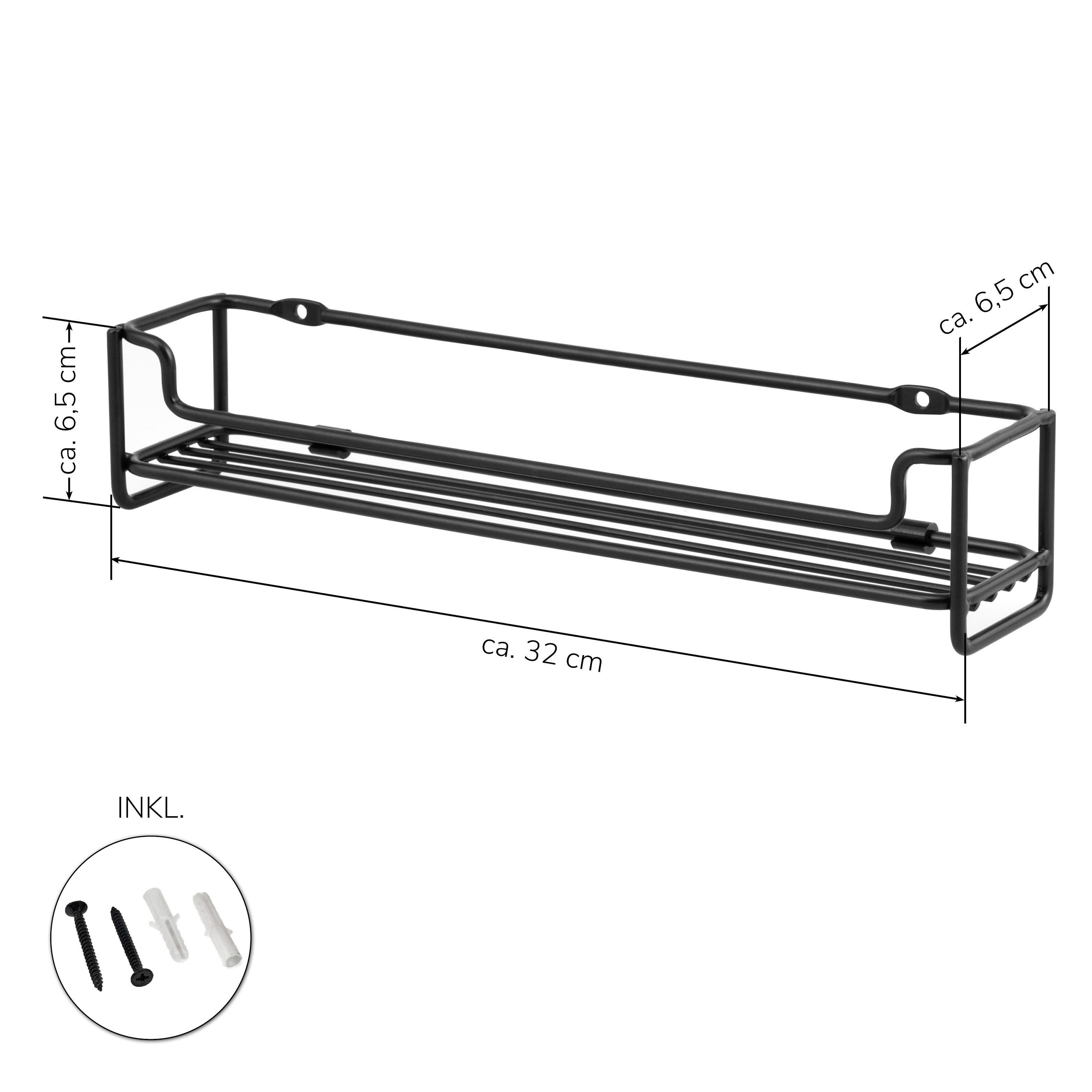 oder Wandmontage, Gewürzregal Bohren, zur zum Kleben schwarz bremermann