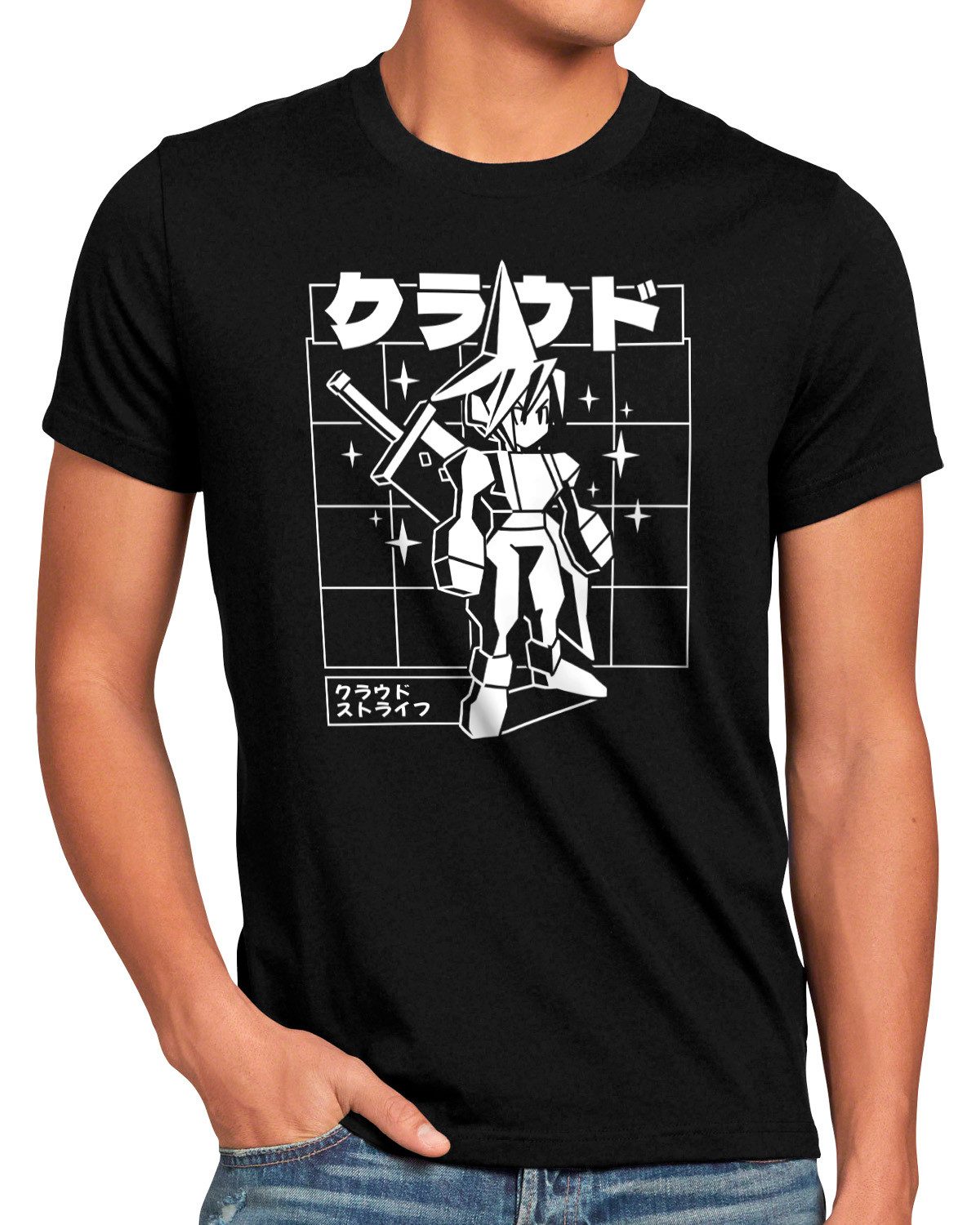 style3 Print-Shirt Herren T-Shirt Retro Ex-Soldier final fantasy 7 VII chocobo remake
