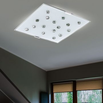 etc-shop LED Deckenleuchte, LED-Leuchtmittel fest verbaut, Warmweiß, LED Deckenleuchte Wohnzimmer Deckenlampe Glas satiniert Schlafzimmer
