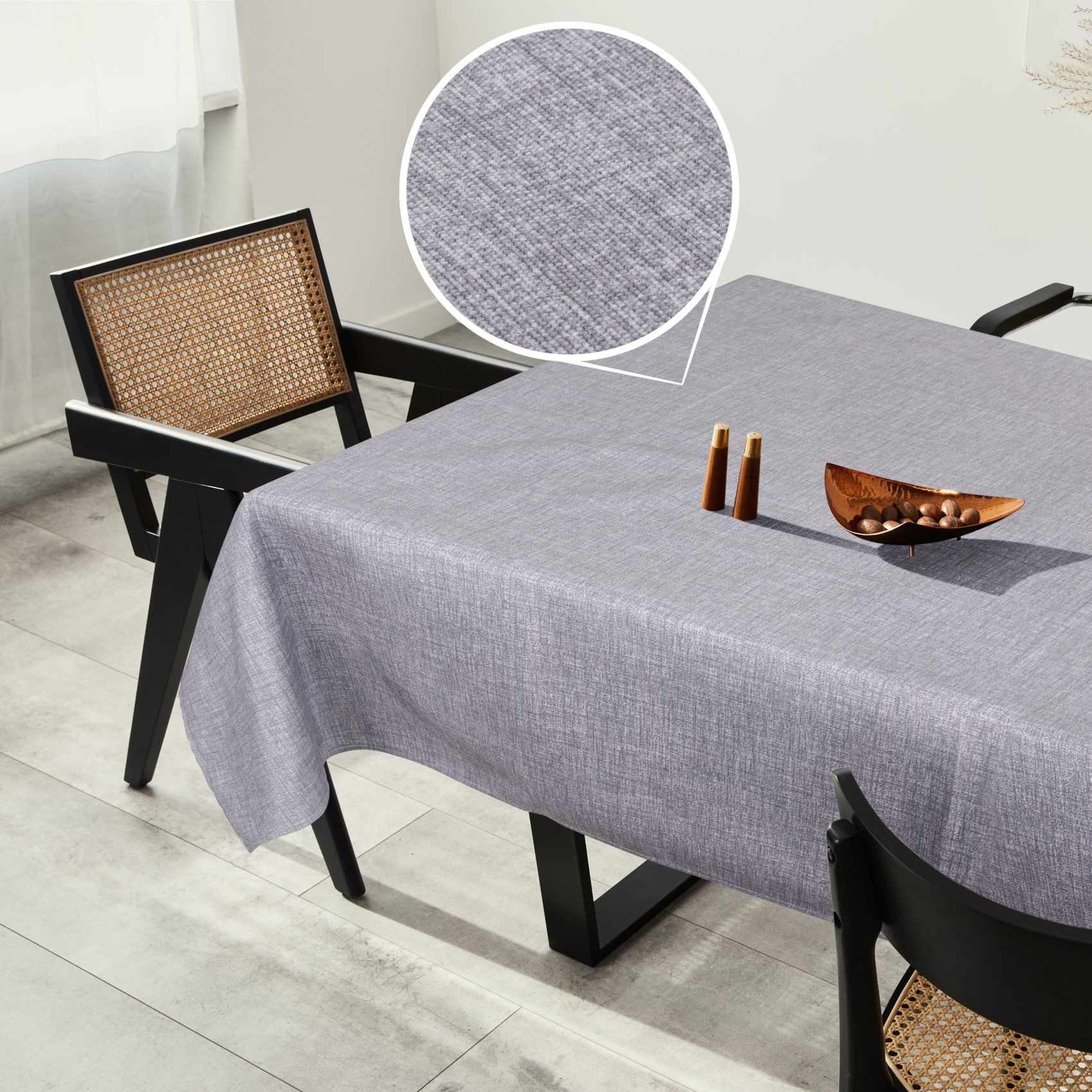 ANRO Tischdecke Textil mit Leinenmuster waschbar günstig online kaufen
