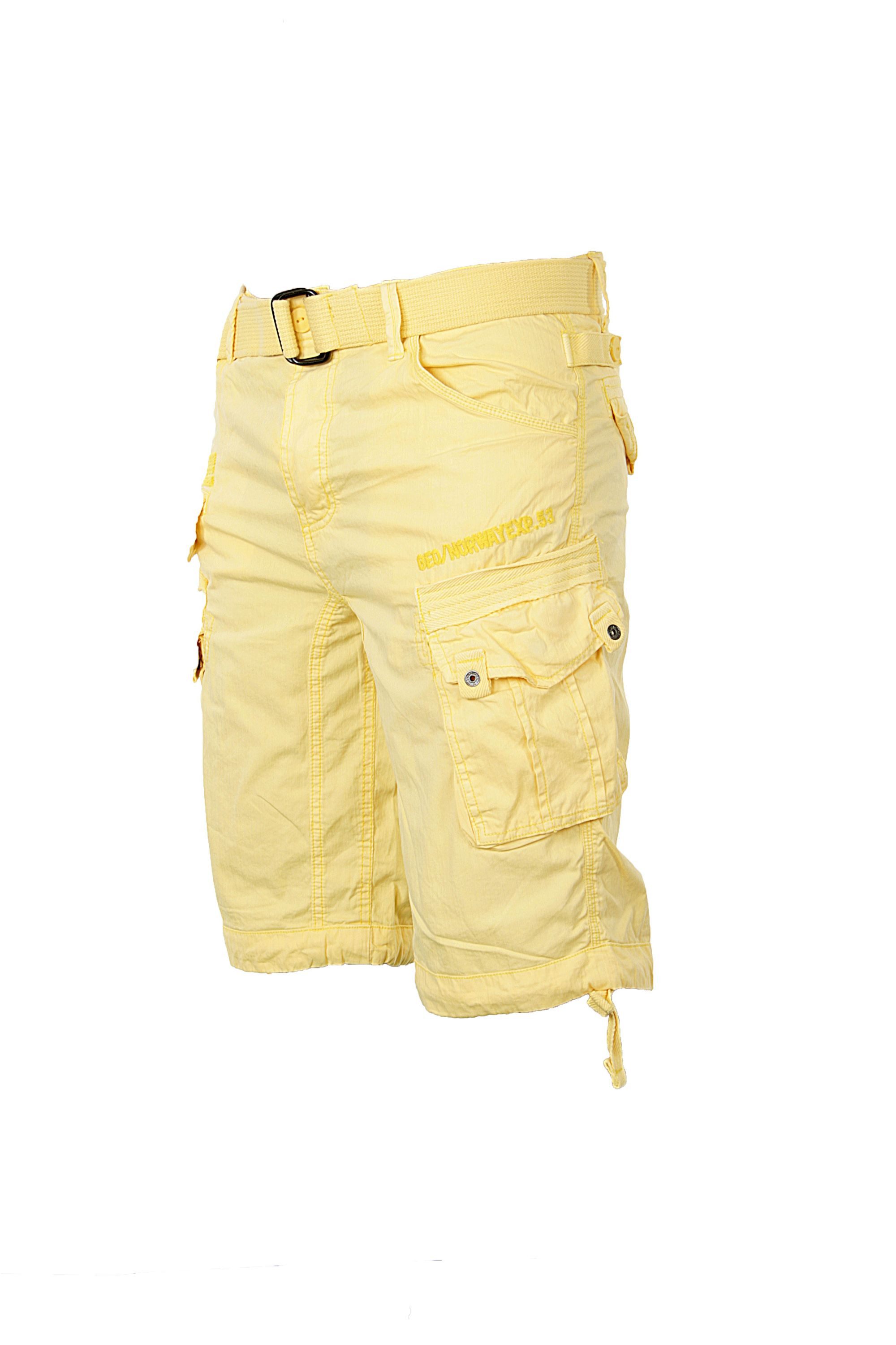 Geographical Norway Shorts Herren Cargo Shorts kurze Hose Short Bermuda Knielang Gürtel Sommer