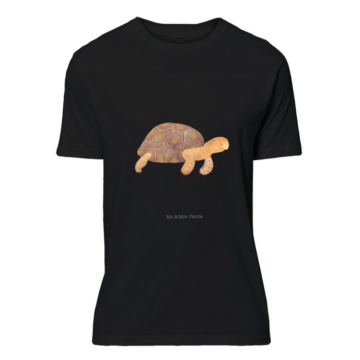 Mr. & Mrs. Panda T-Shirt Schildkröte marschiert - Schwarz - Geschenk Schildkröten Sprüche T (1-tlg)