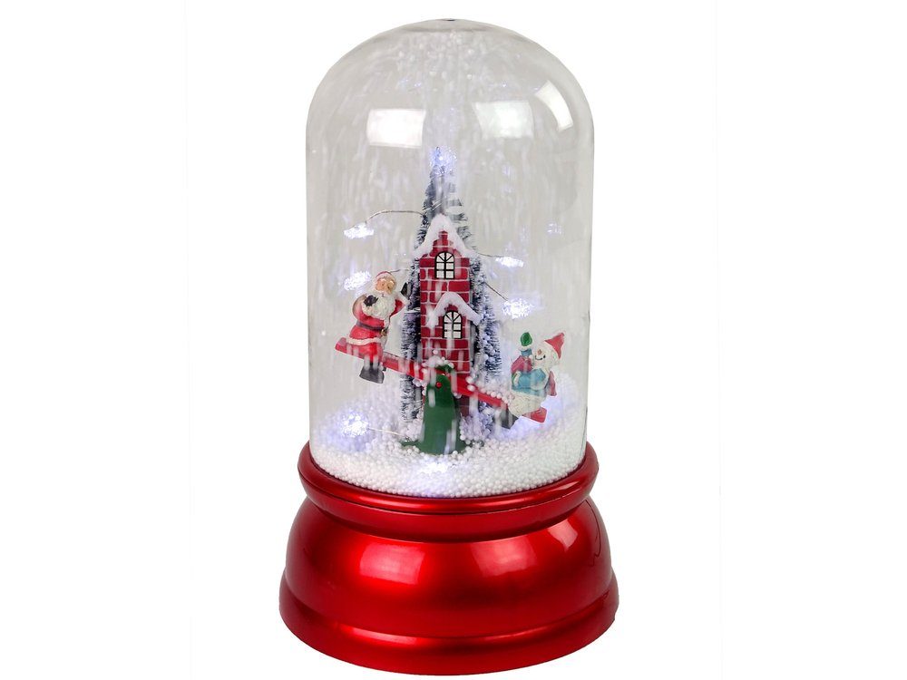 mit Weihnachtsmann, Weihnachtskuppel Musik, Toys Schnee LED und LEAN Laterne Rot
