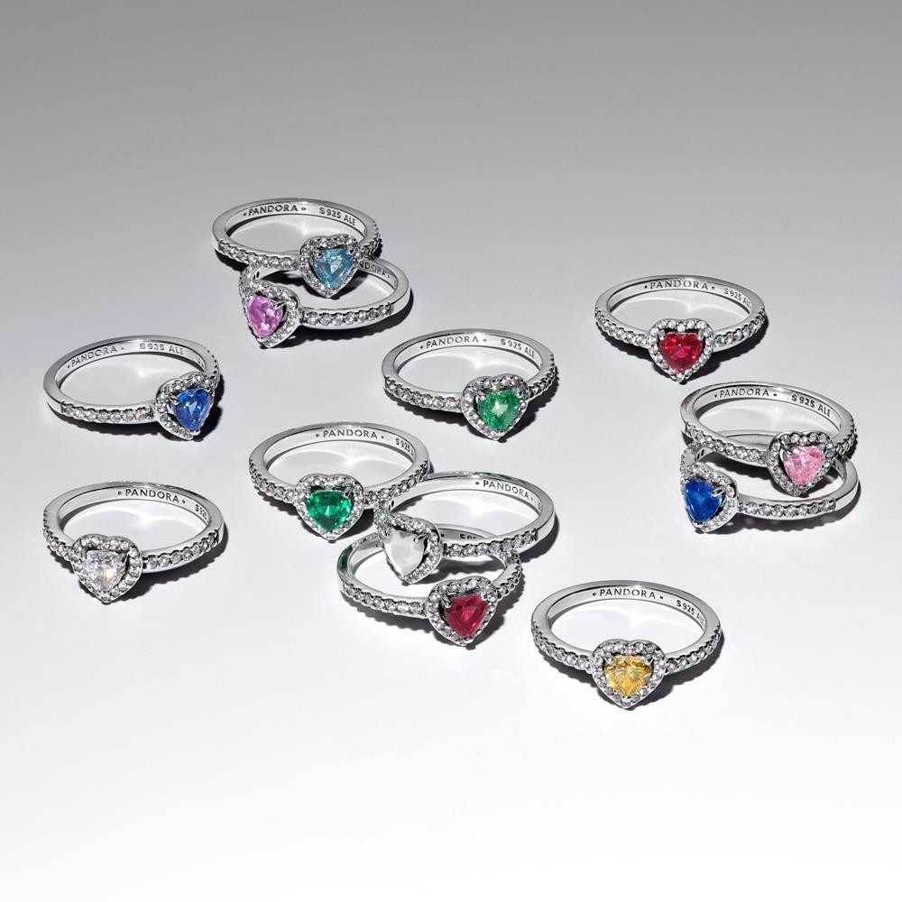 Pandora Fingerring PANDORA Roter Damen Herzring aus Sterlingsilber, Timeless