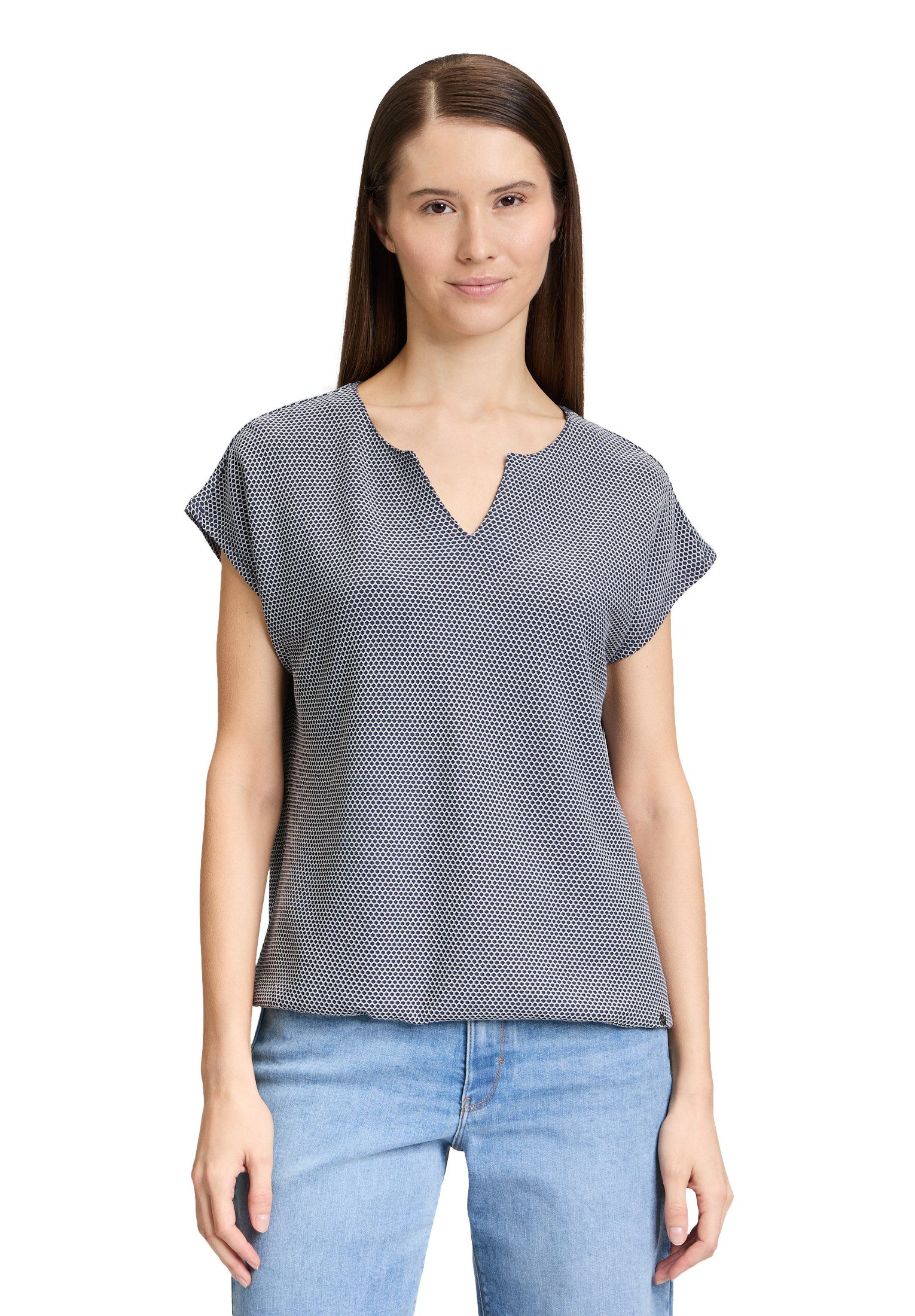 Kurzarmshirt Betty & Co Damen Casual-Shirt mit Struktur