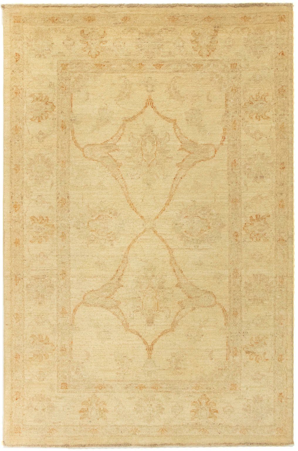 Wollteppich Farahan Teppich handgeknüpft beige, rechteckig, morgenland, 7 mm Höhe