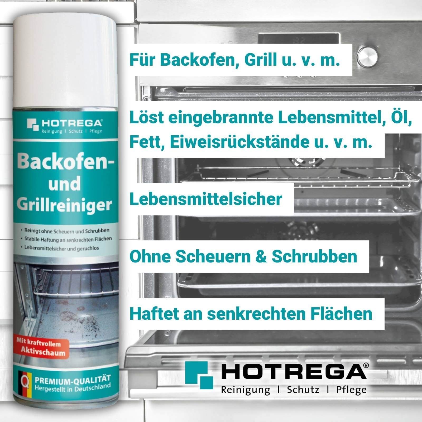 HOTREGA® Backofenreiniger Grillreiniger Schaumreiniger Backblechreiniger 300ml Backofenreiniger