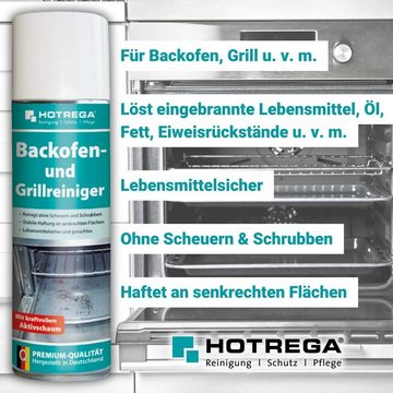 HOTREGA® Backofen und Grillreiniger 300 ml SET + NITRAS Handschuhe Gr. 10 Backofenreiniger