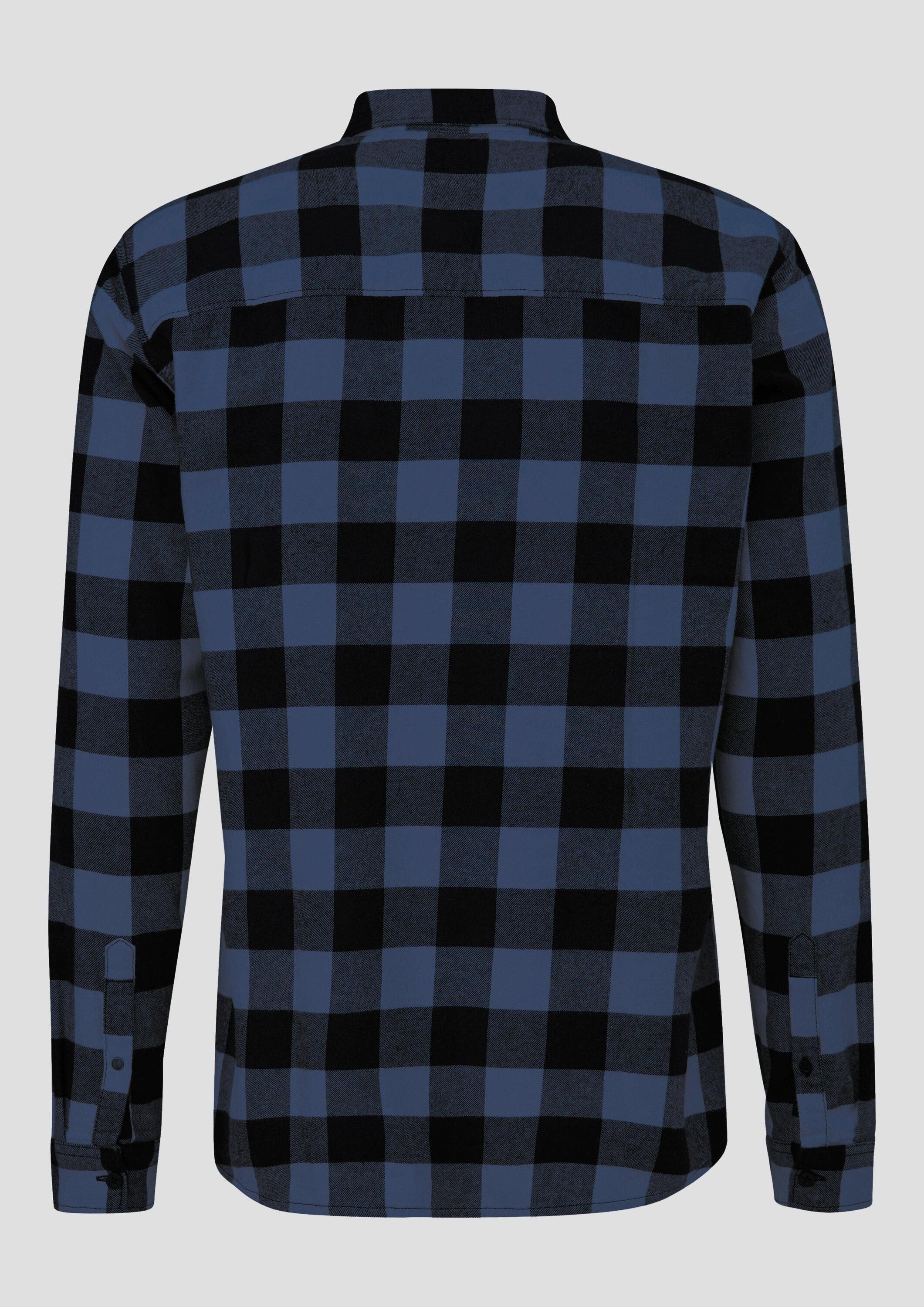 QS Langarmhemd Hemd Regular Fit: Flanellhemd mit Kentkragen günstig online kaufen