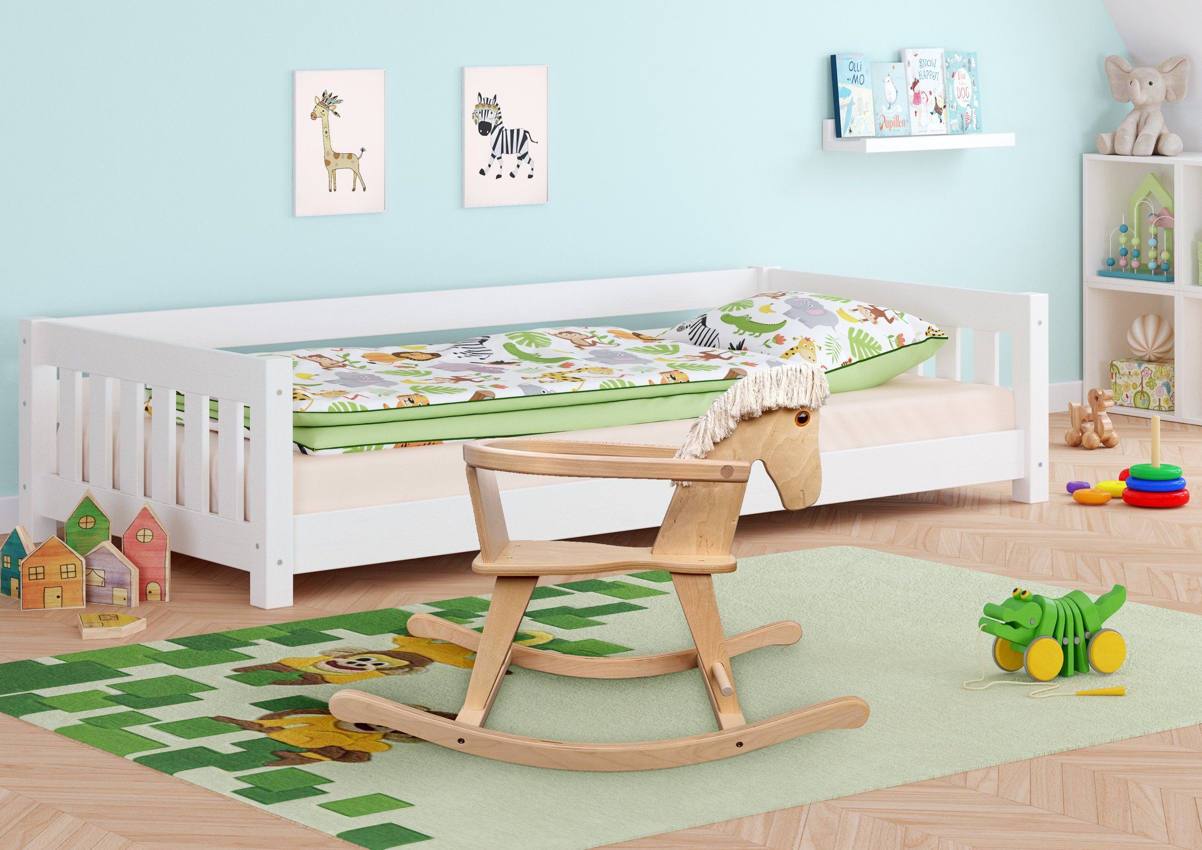 ERST-HOLZ Reitpferd Schaukelpferd Kinderpferd Holzspielzeug Holzpferd zum S günstig online kaufen