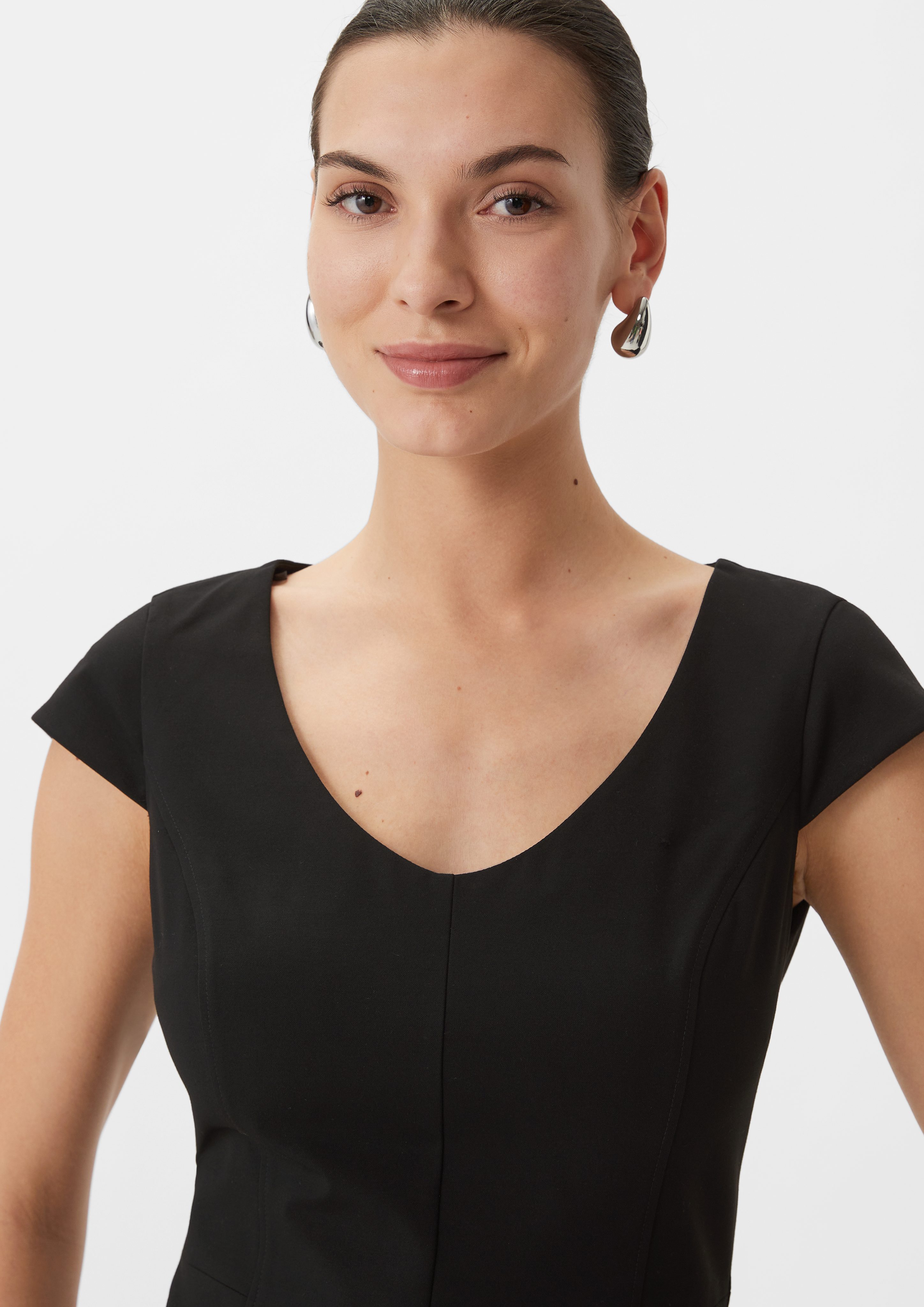 Comma Minikleid Kleid mit Kappärmeln Ziernaht günstig online kaufen