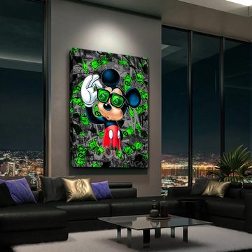 ArtMind Wandbild Micky Maus - Money Rain, Premium Wandbilder als Poster & gerahmte Leinwand in 4 Größen, Wall Art, Bild, Canva
