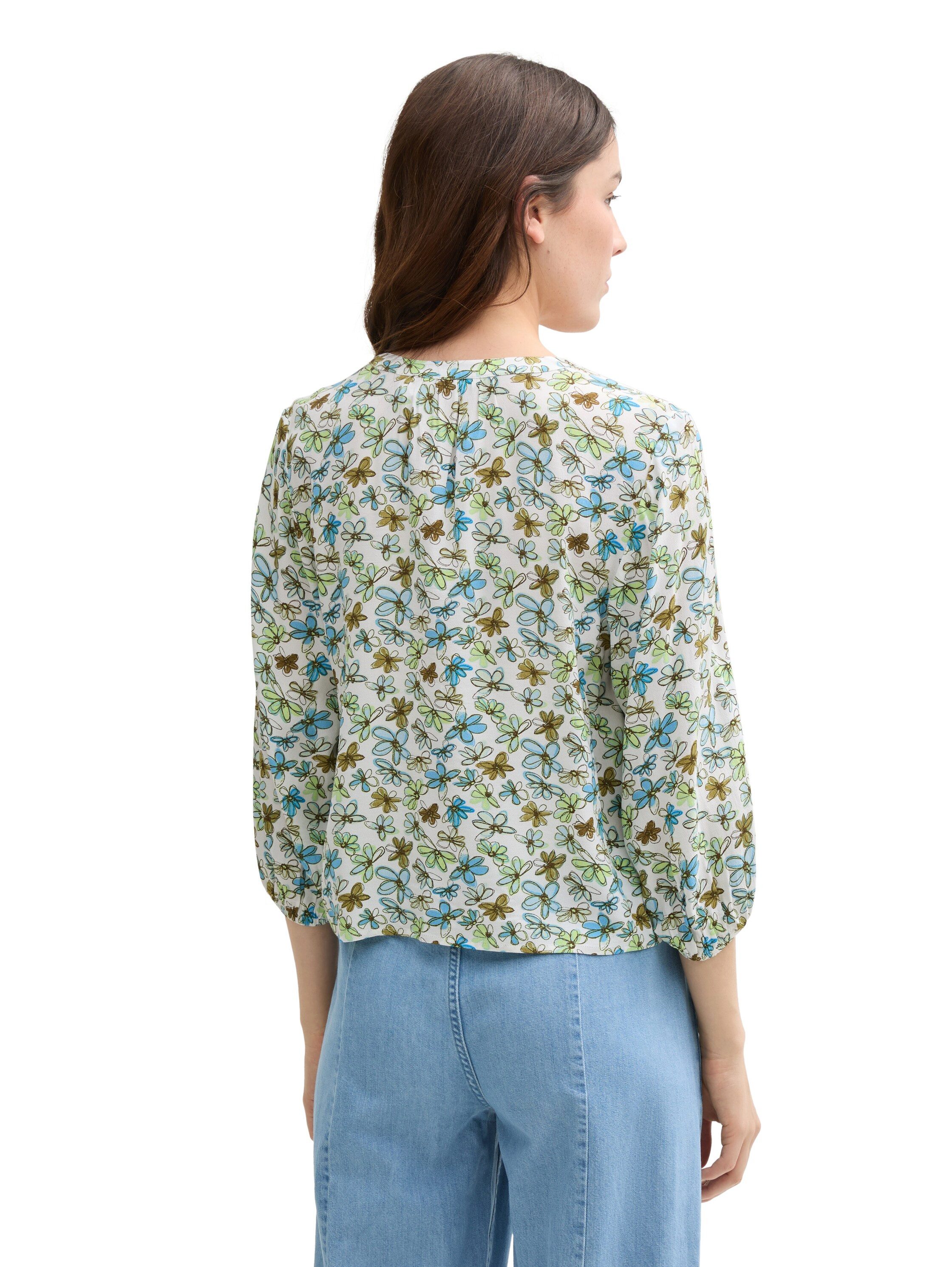 TOM TAILOR Denim Klassische Bluse mit All-Over Print günstig online kaufen