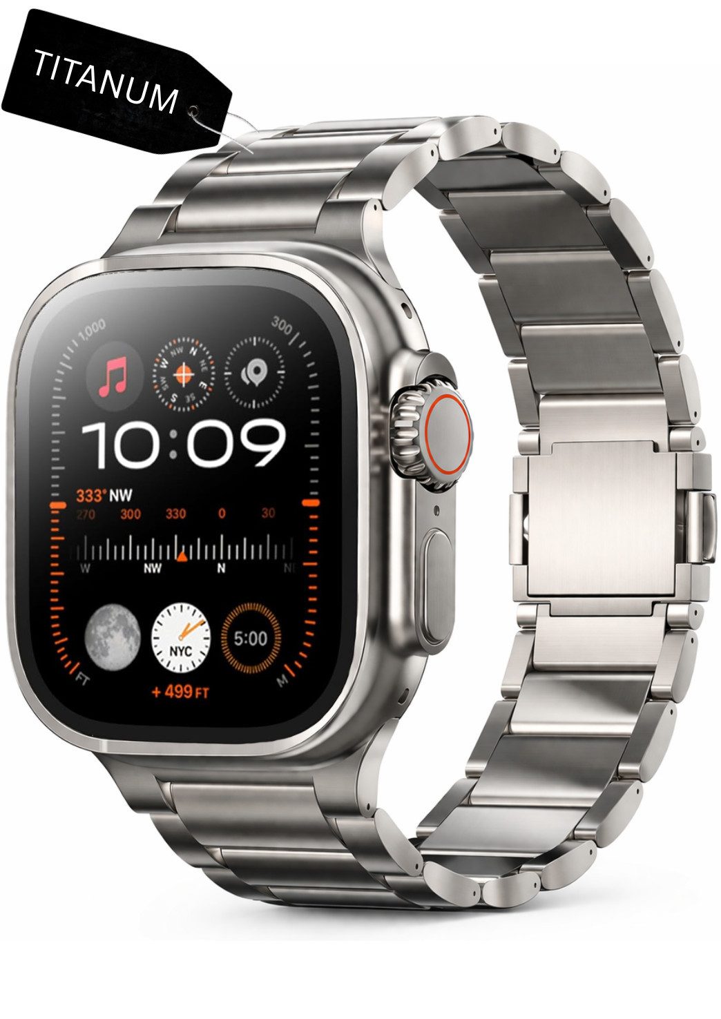 S&T Design Smartwatch-Armband Titanium Armband Titan für Apple Watch Magnetisch, Premium Titan Armband für Apple Watch Ultra 38/40/41/42/44/45/49mm