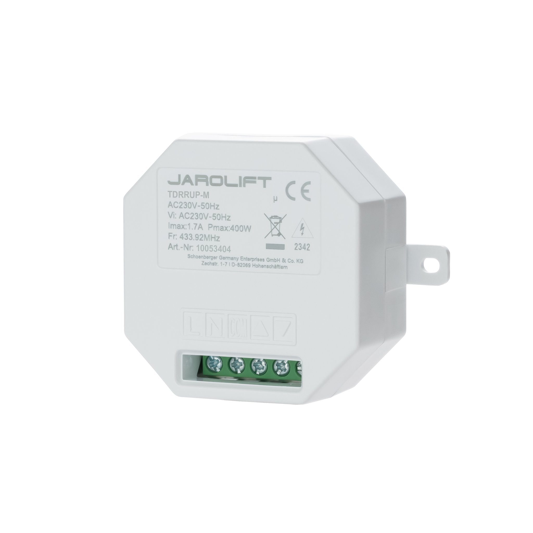 jarolift Rollladen-Funksteuerung Funkempfänger für Markisenmotoren TDRRUP-M, 1-Kanal, Unterputz, für Rollläden & Markisen, 1-tlg., 1 Stück, Relaislaufzeit 240 Sekunden, geringer Standbyverbrauch