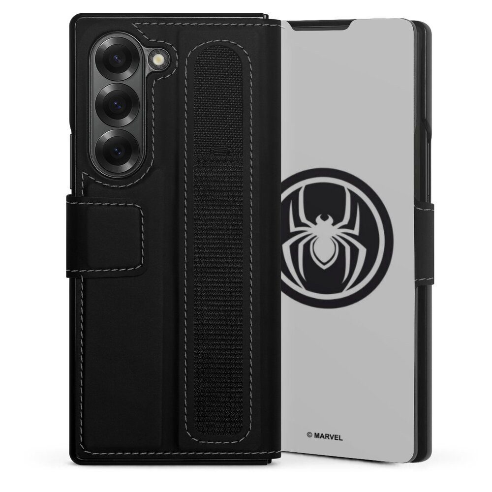 DeinDesign Handyhülle Spider-Man Marvel Logo Spider-Man Spider Logo White, Samsung Galaxy Z Fold 6 Hülle Handy Flip Case Wallet Cover
