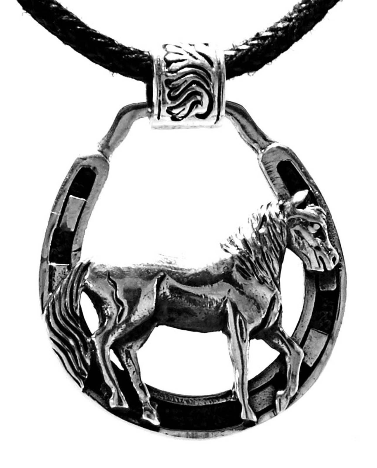 Kiss of Leather Kettenanhänger Pferdeanhänger Pferd Pferdanhänger Pferde Horse 925 Silber Nr. 413