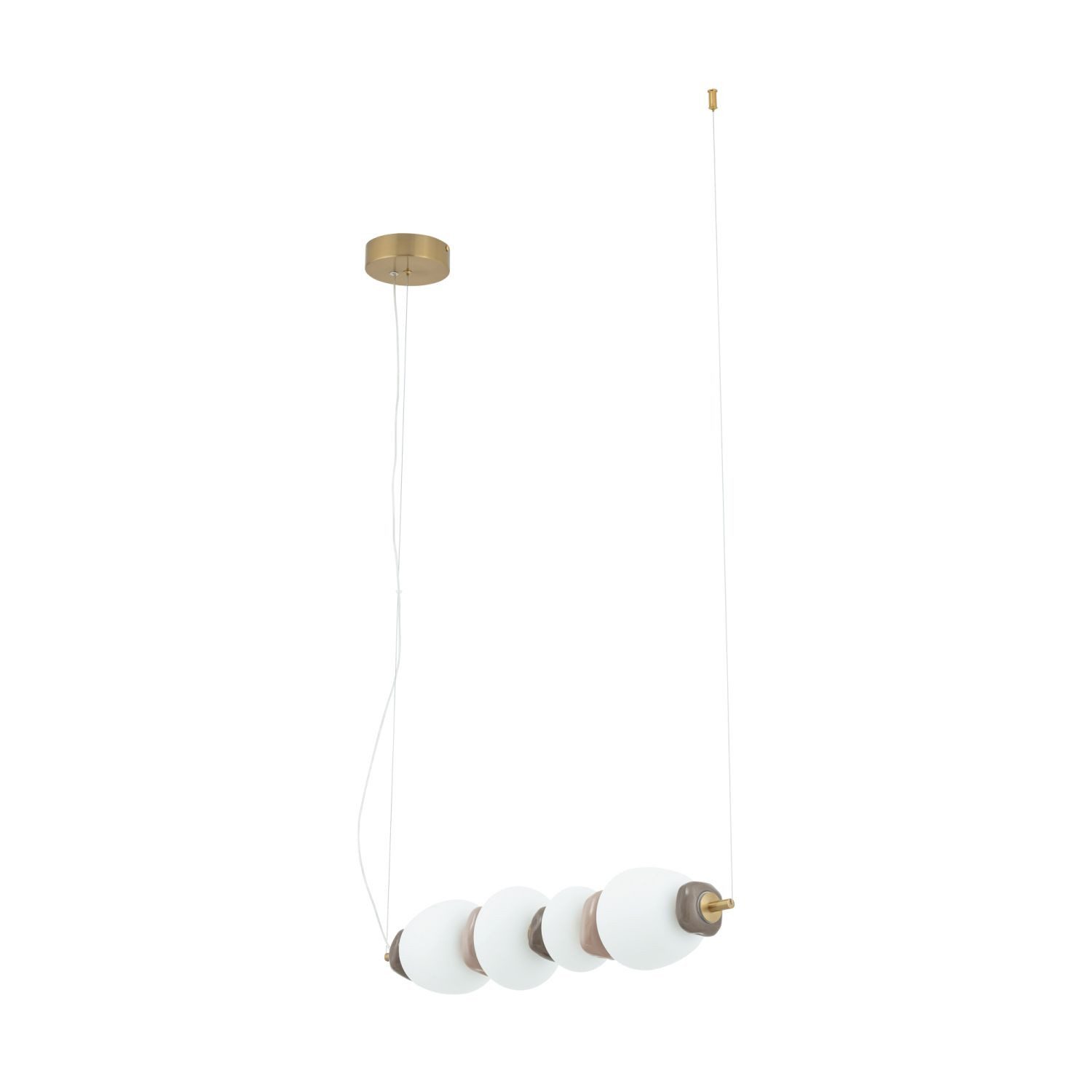 Licht-Erlebnisse Pendelleuchte RUDON, LED fest integriert, Warmweiß, LED Glas Keramik warmweißes Licht 3000 K 1750 lm H: max. 129 cm
