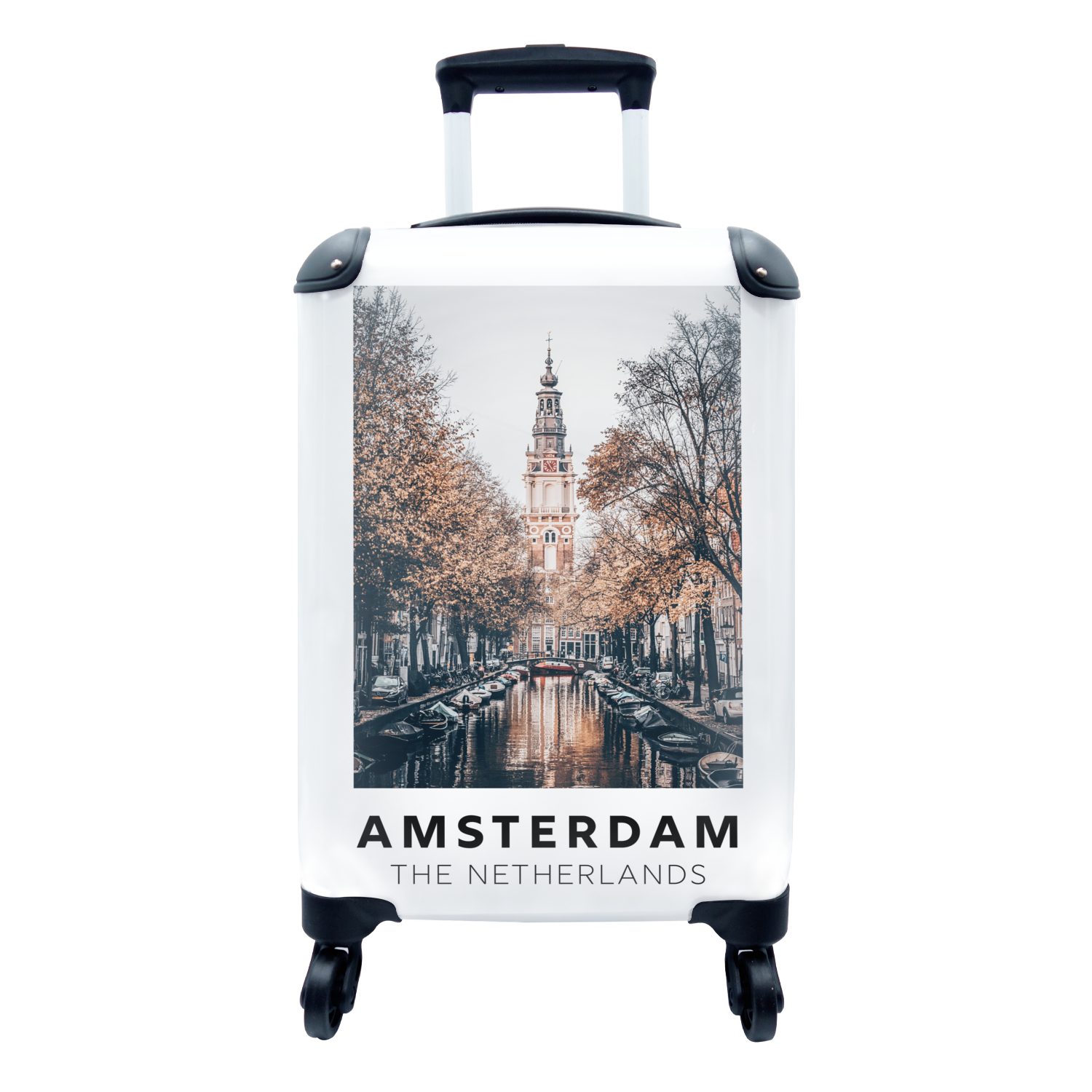 Reisekoffer Ferien, - mit 4 - rollen, Trolley, MuchoWow Handgepäck für Handgepäckkoffer Amsterdam Wasser, Niederlande Reisetasche Rollen,