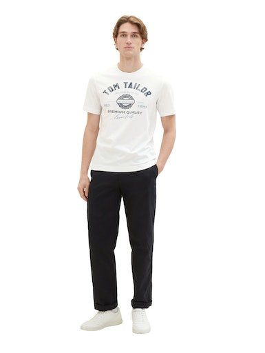 white TOM mit großem TAILOR T-Shirt Logofrontprint