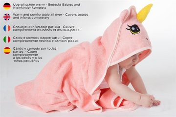 Corimori Badetuch Baby Kapuzenbadetuch mit Grußkarte, Geschenk-Set, Baumwolle (1-St), Kapuzenbadetuch
