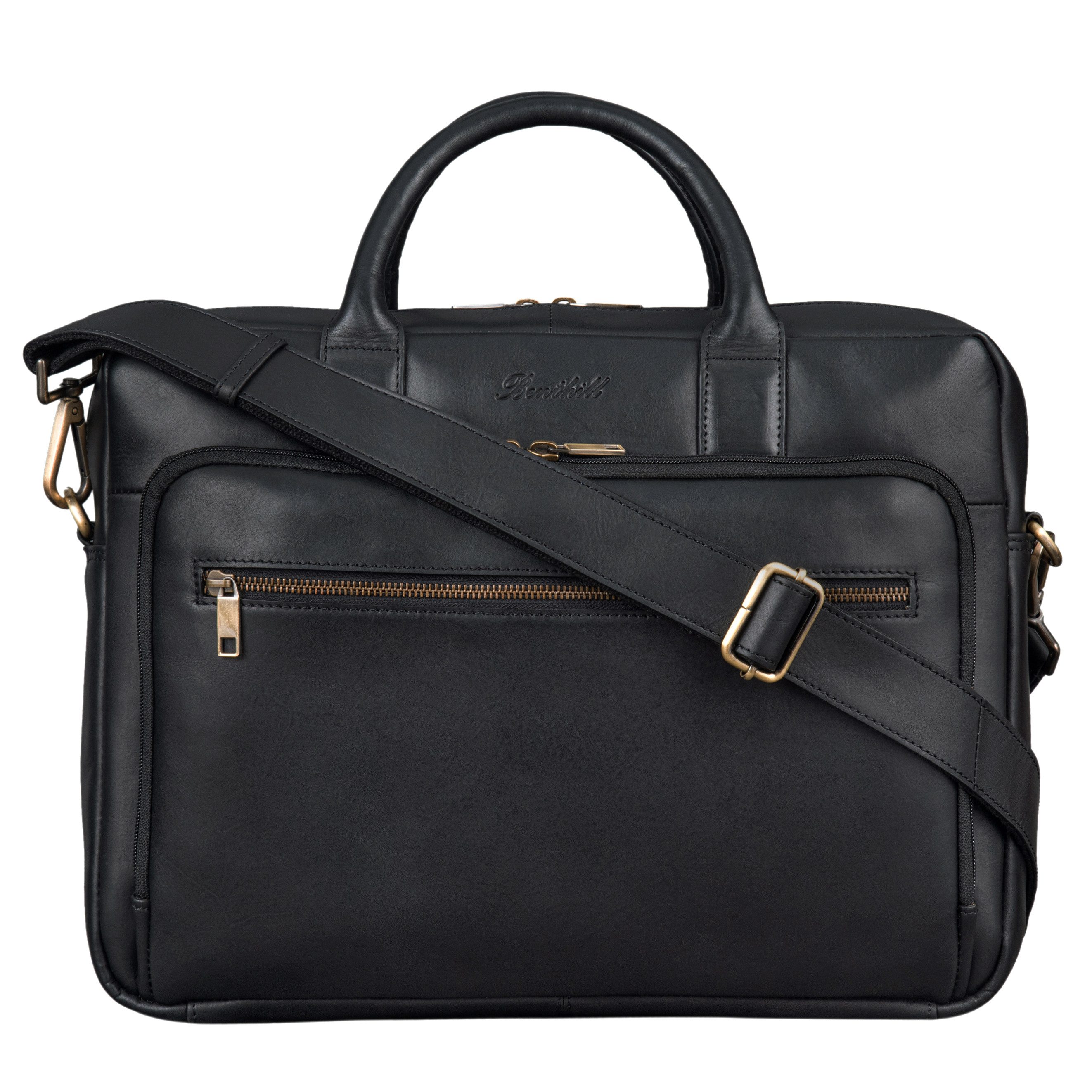 Benthill Aktentasche Echt Leder Laptoptasche Notebooktasche Umhängetasche L günstig online kaufen